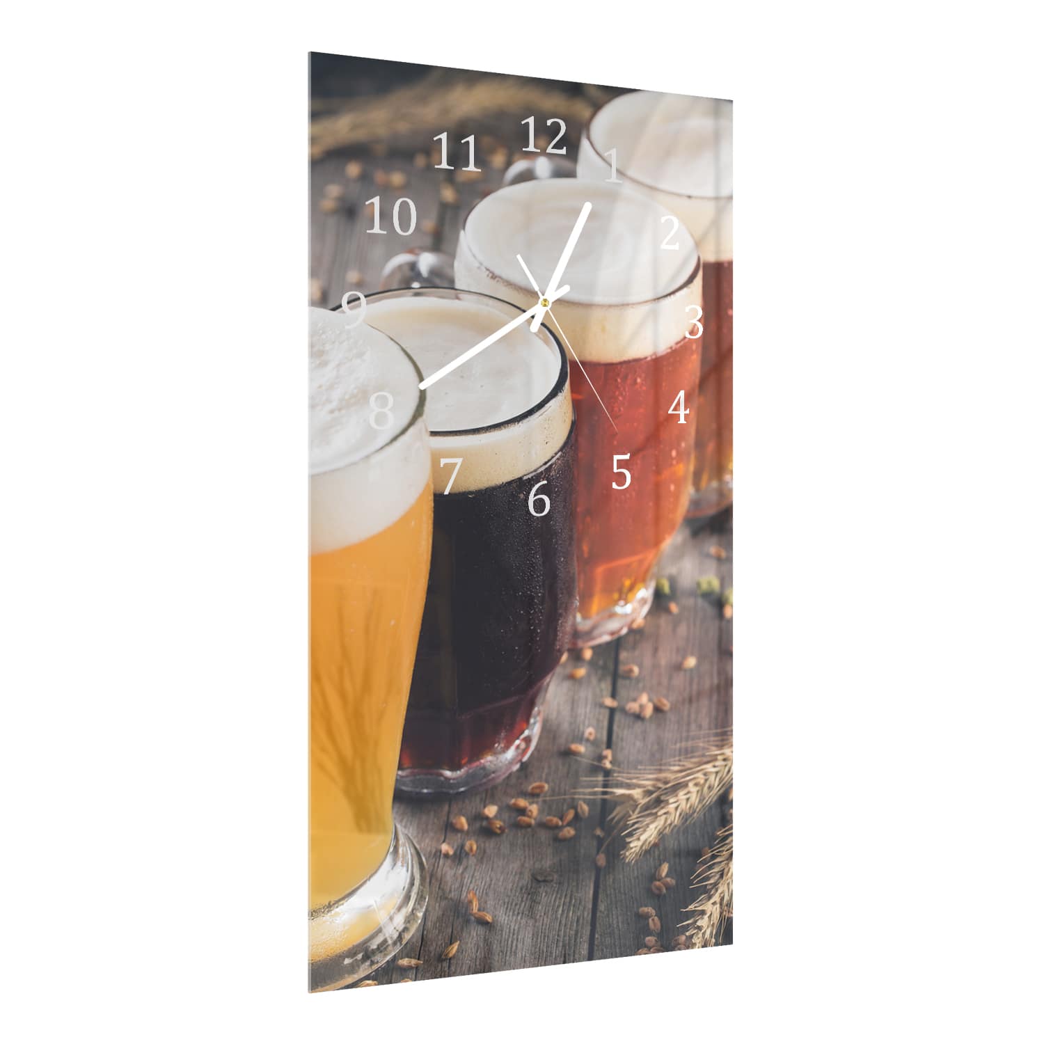 Wanduhr 30x60 - Bunte Biersorten