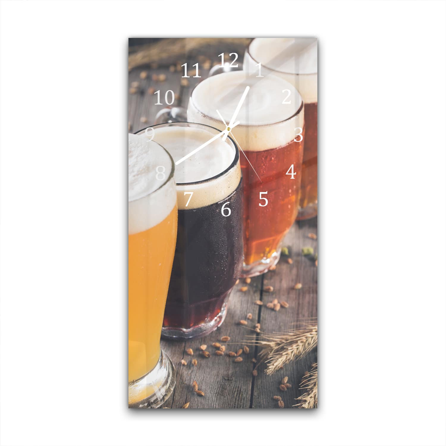 Wanduhr 30x60 - Bunte Biersorten