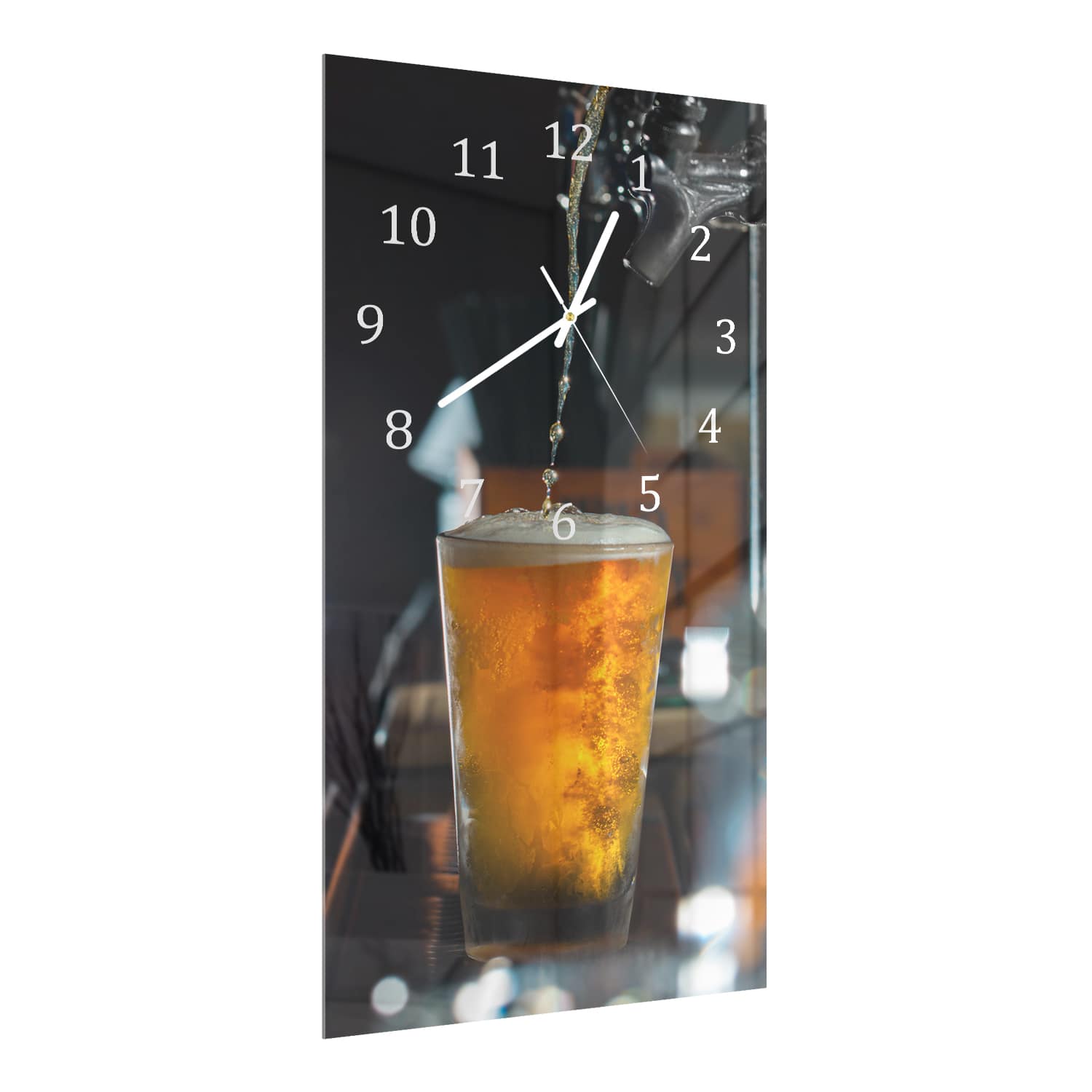 Wanduhr 30x60 - Frisch gezapftes Bier