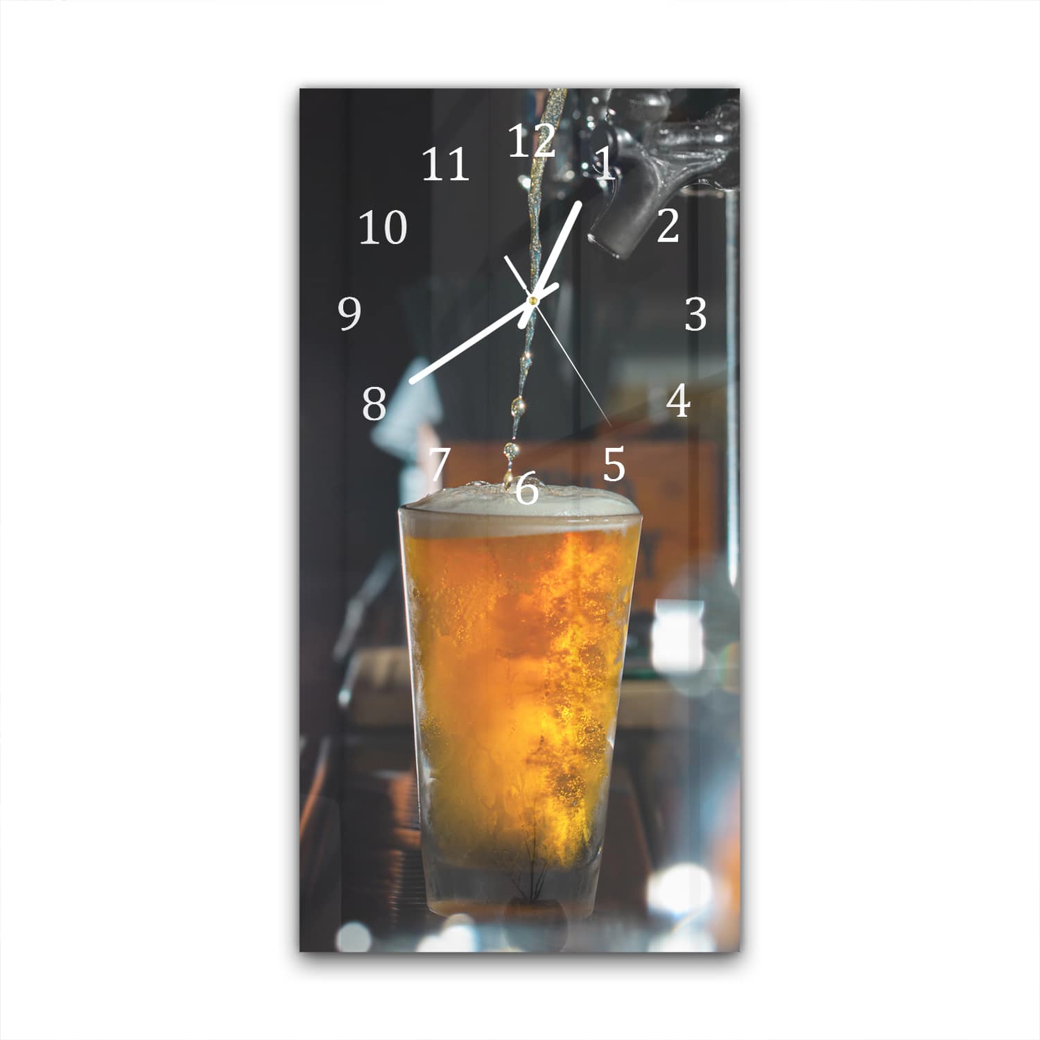Wanduhr 30x60 - Frisch gezapftes Bier