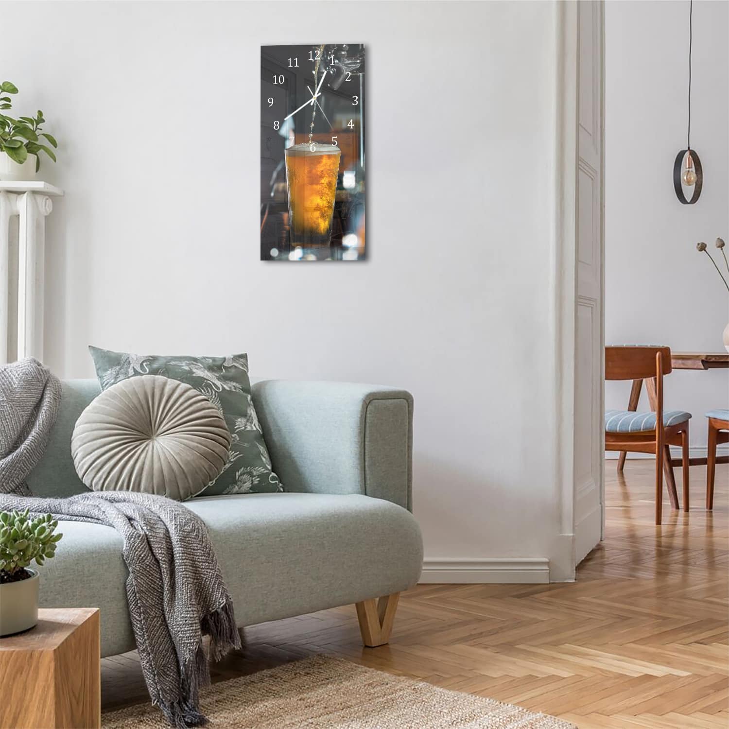 Wanduhr 30x60 - Frisch gezapftes Bier