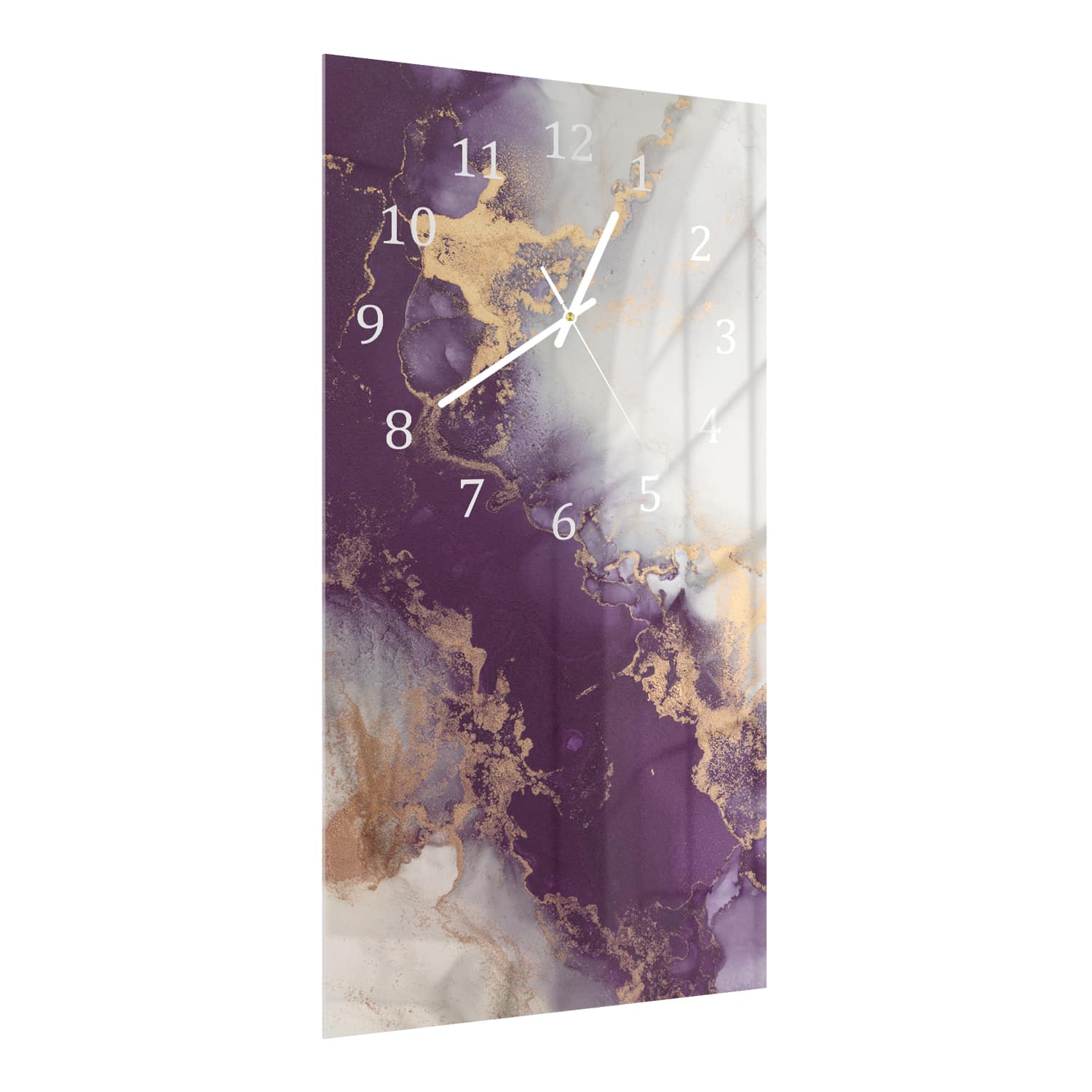 Wanduhr 30x60 - Luxuriöser Rot-Gold-Marmor