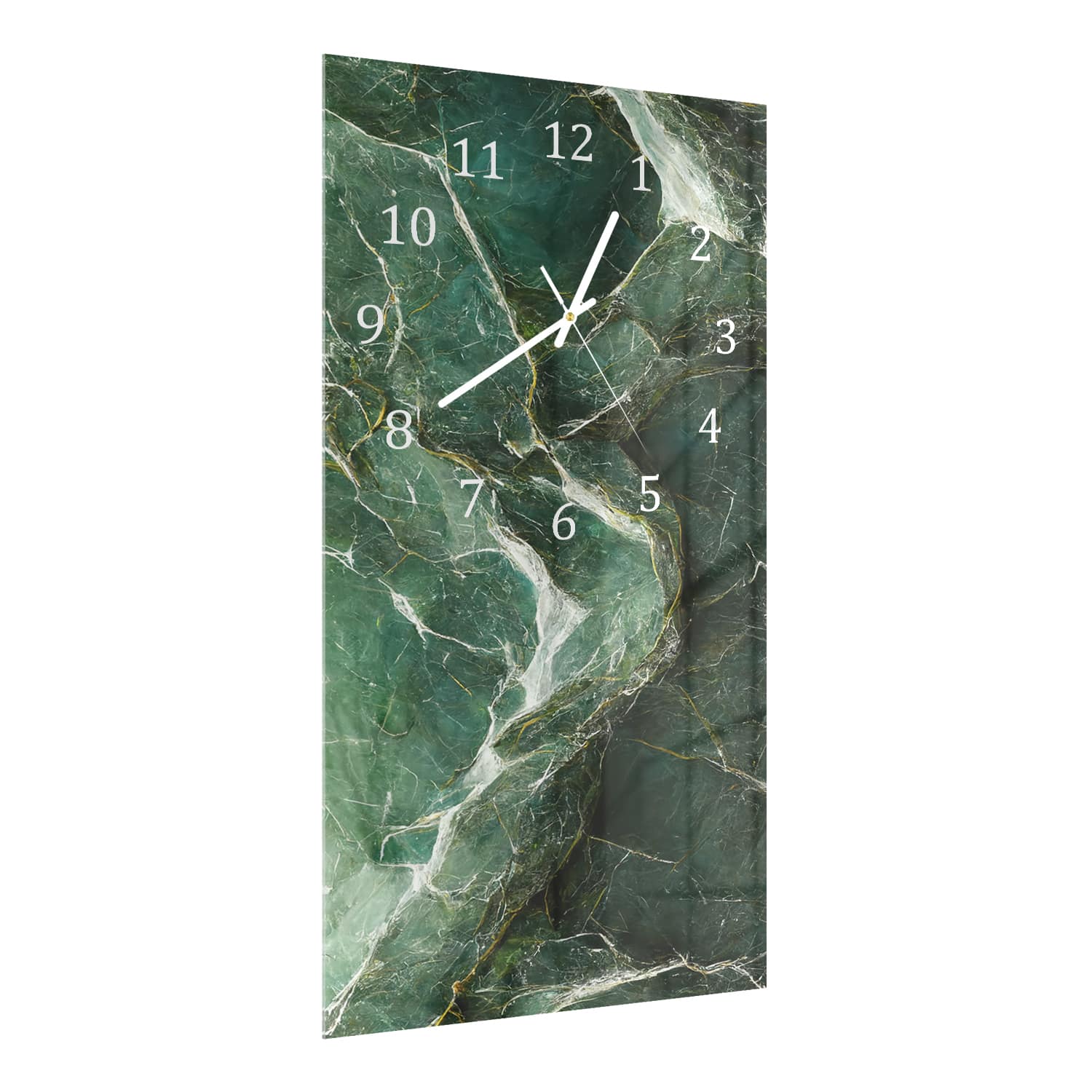 Wanduhr 30x60 - Grüner Luxus-Marmor