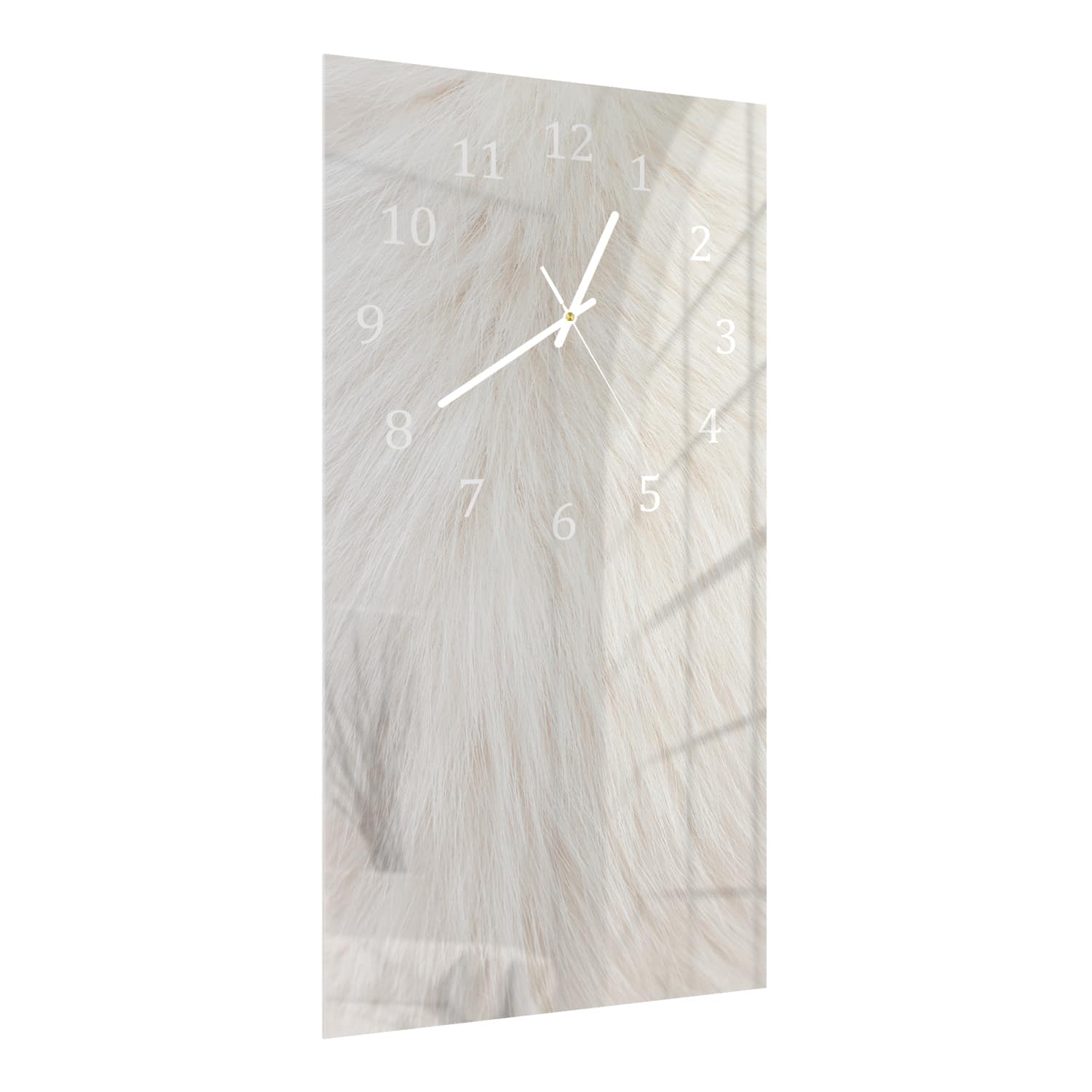 Wanduhr 30x60 - Weißes Fell