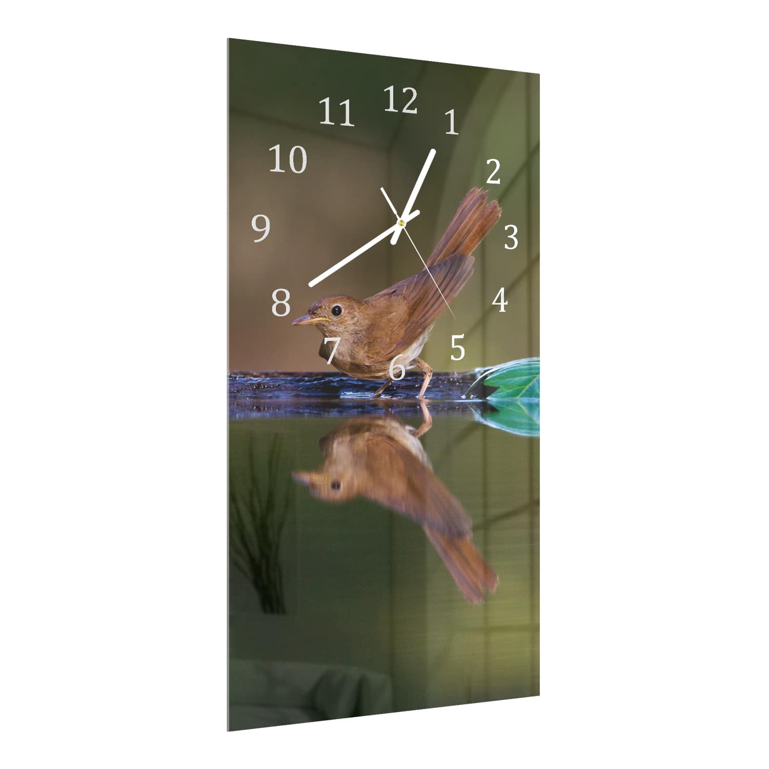 Wanduhr 30x60 - Nachtigall