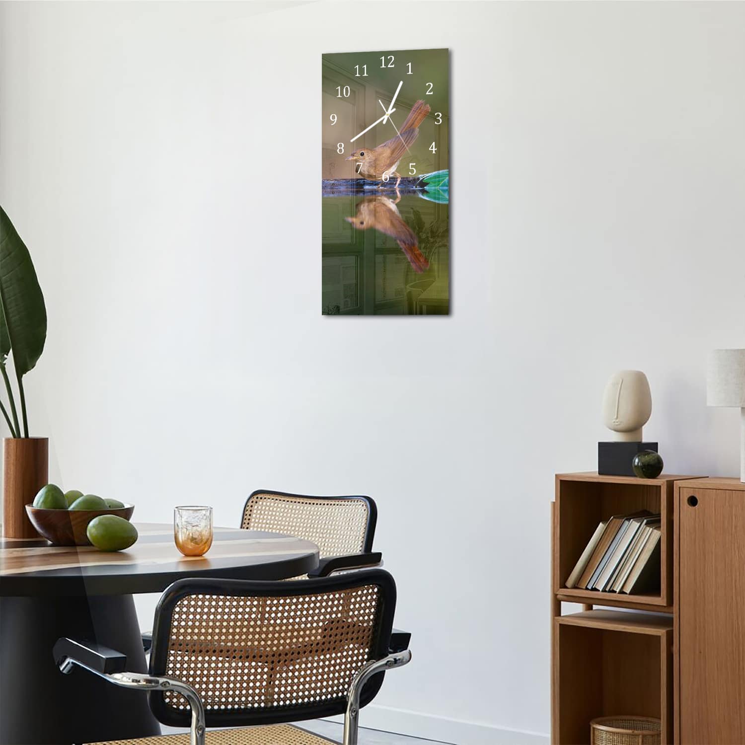 Wanduhr 30x60 - Nachtigall