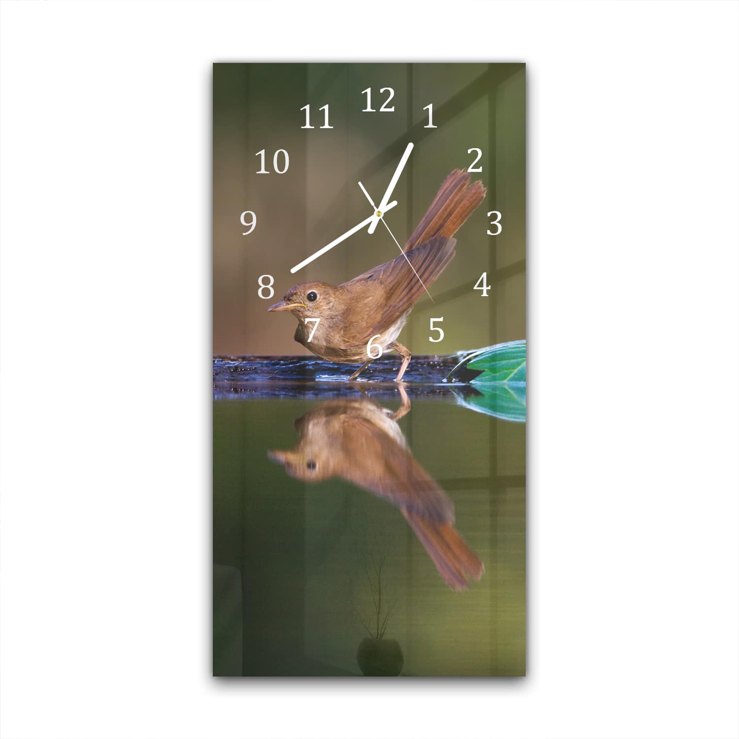 Wanduhr 30x60 - Nachtigall