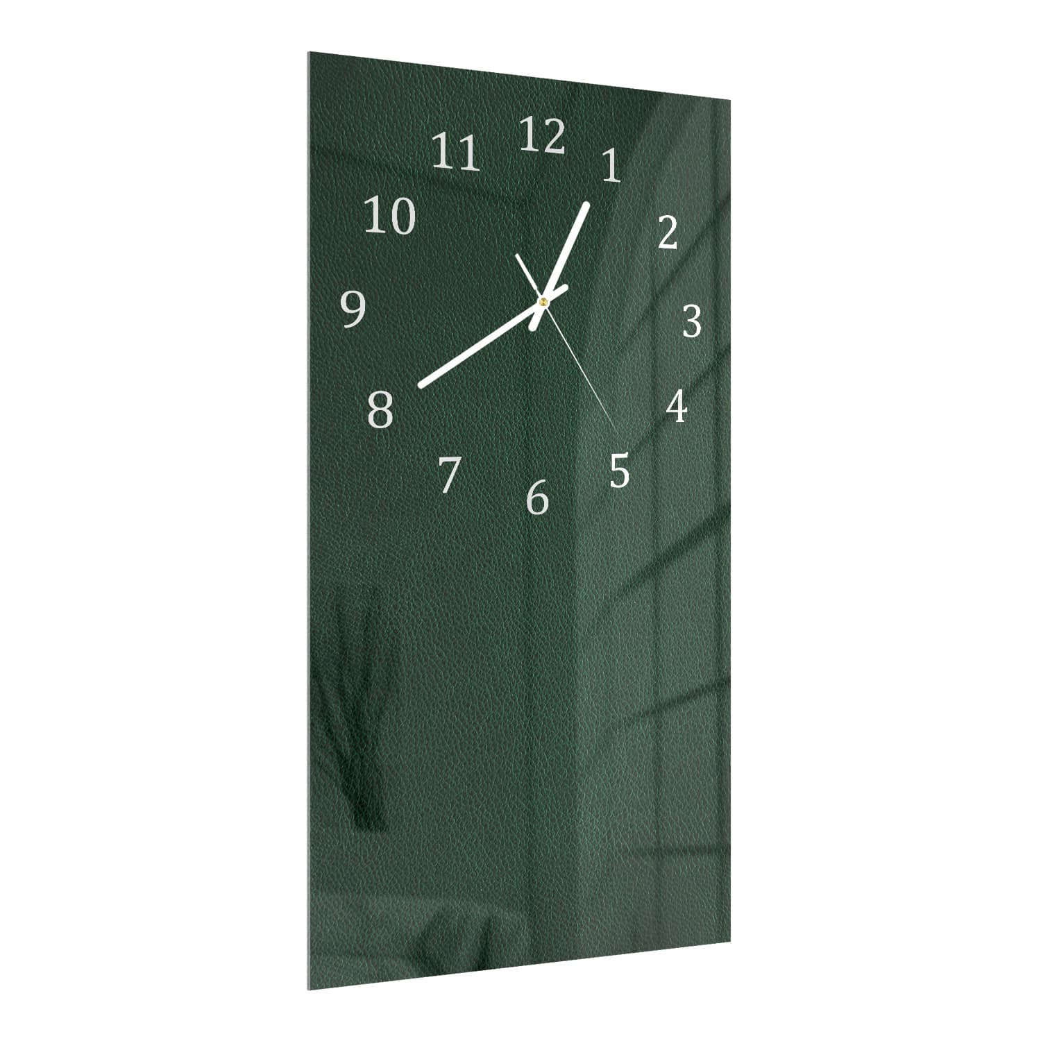 Wanduhr 30x60 - Dunkelgrünes Leder