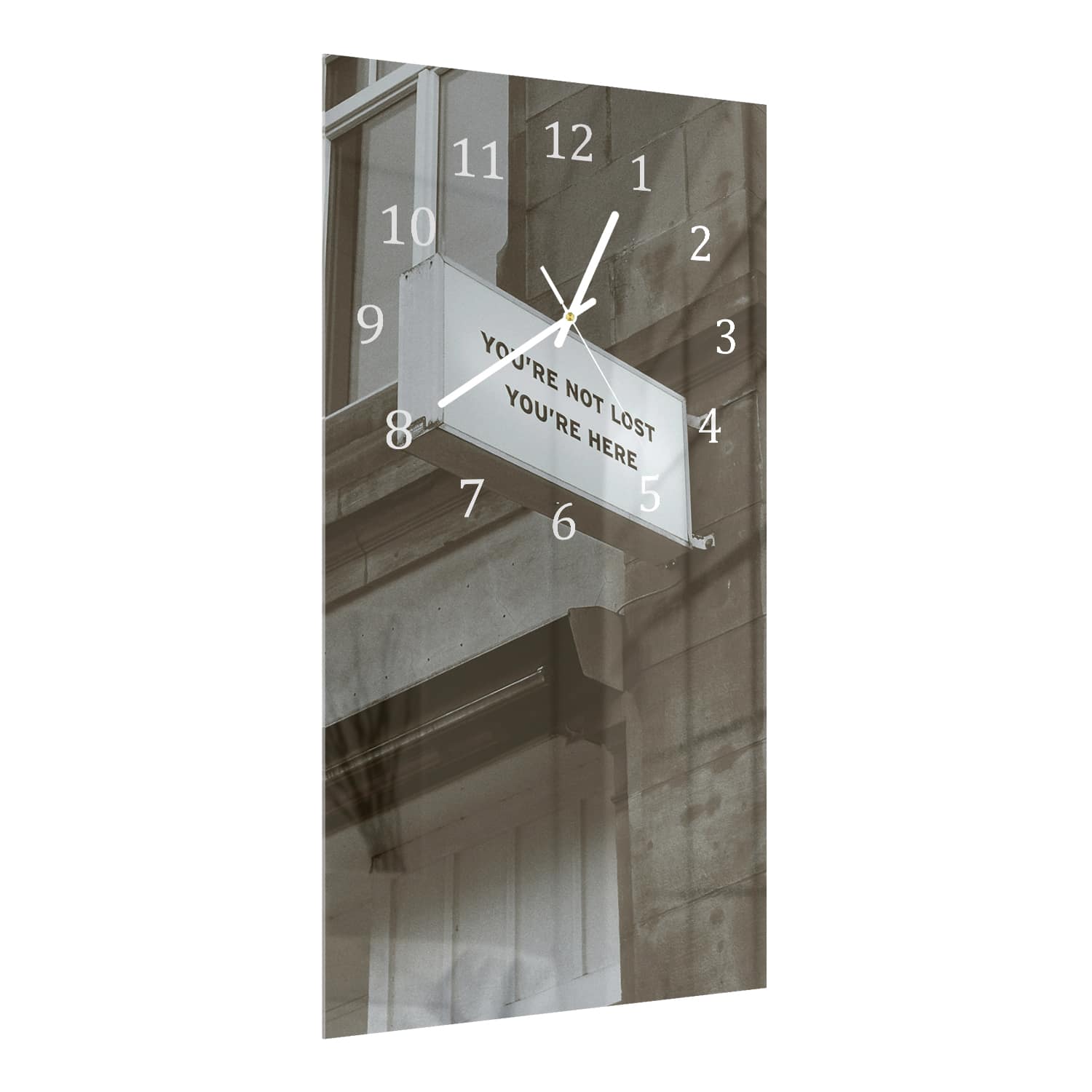 Wanduhr 30x60 - Sei optimistisch