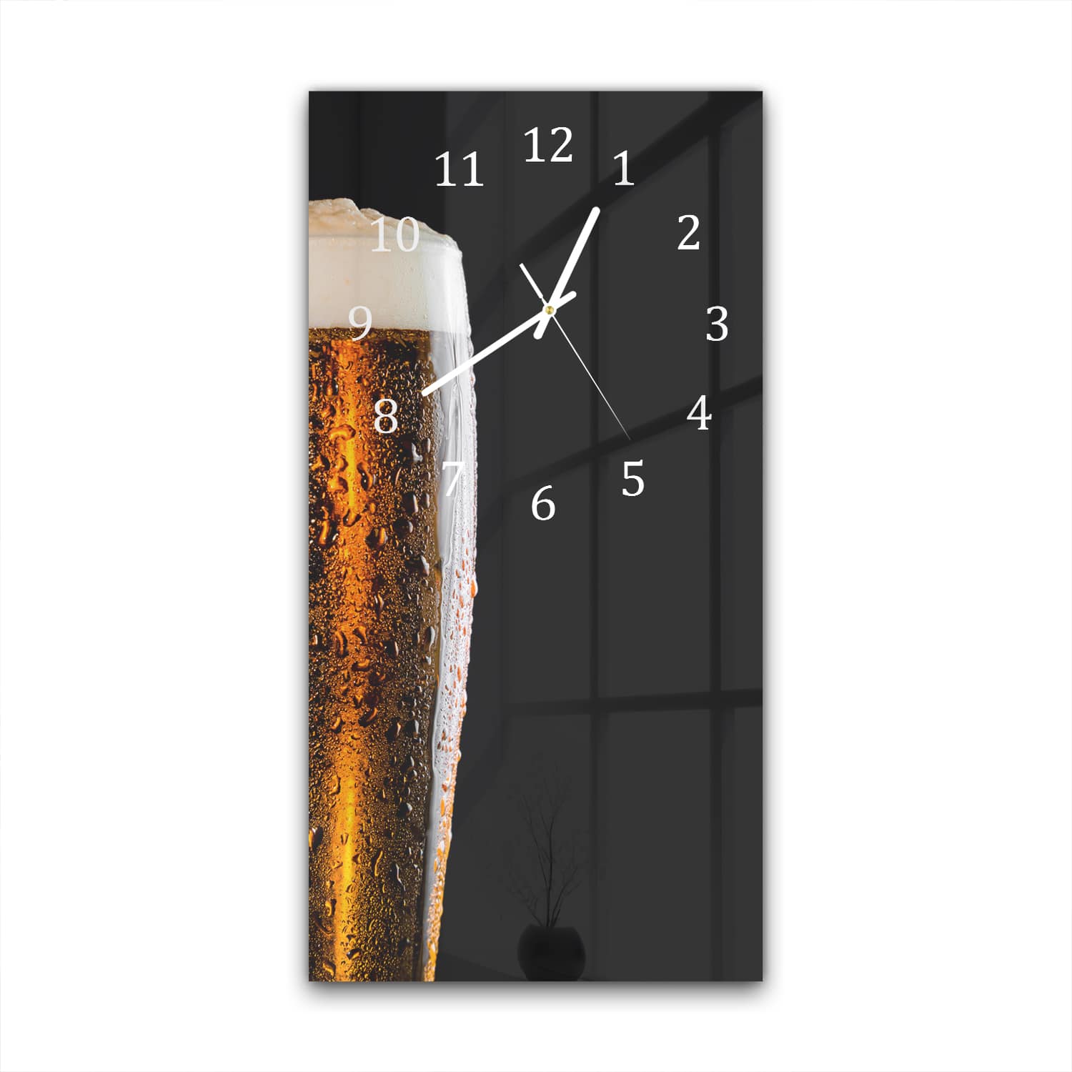 Wanduhr 30x60 - Bierglas Nahaufnahme
