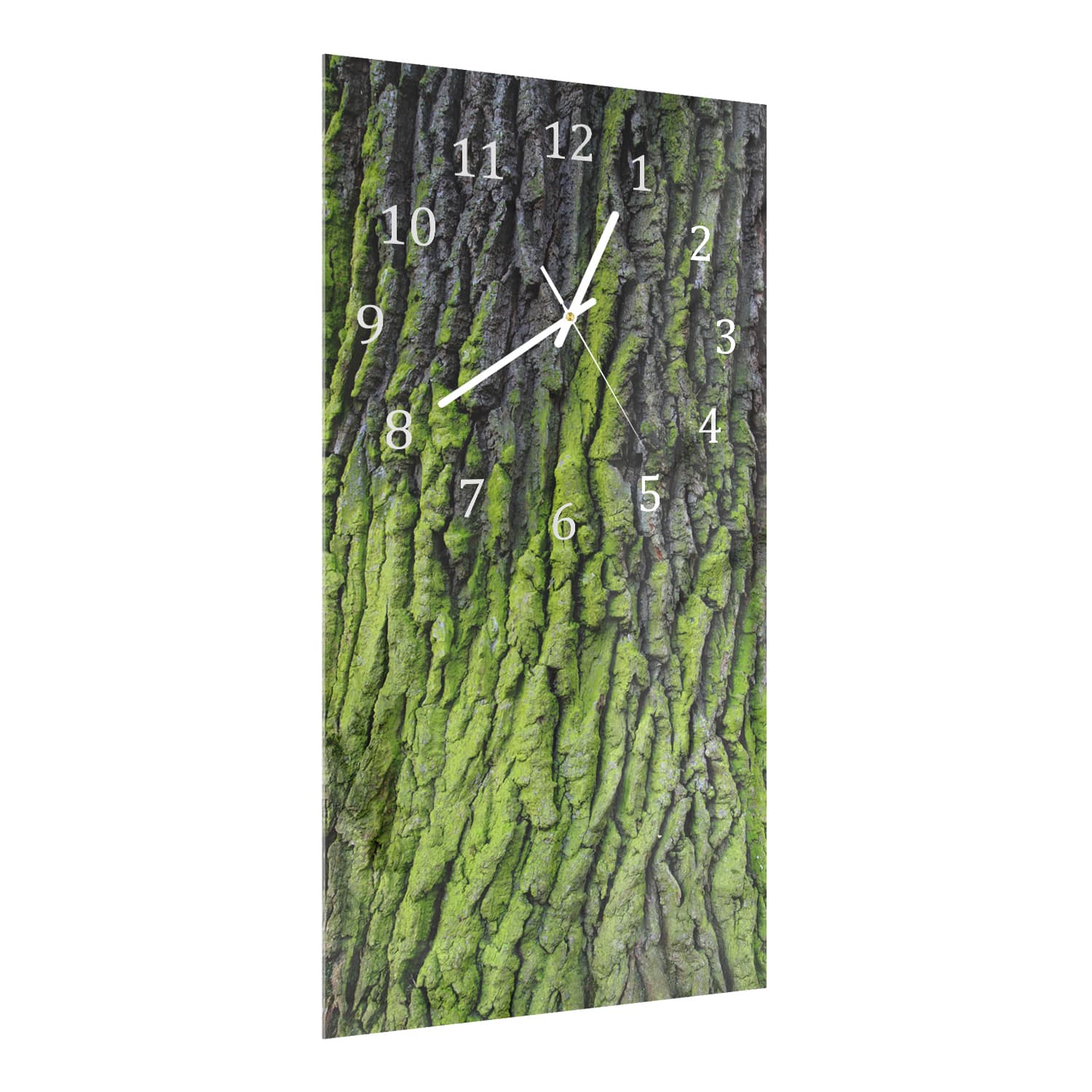 Wanduhr 30x60 - Grüne Rinden-Textur