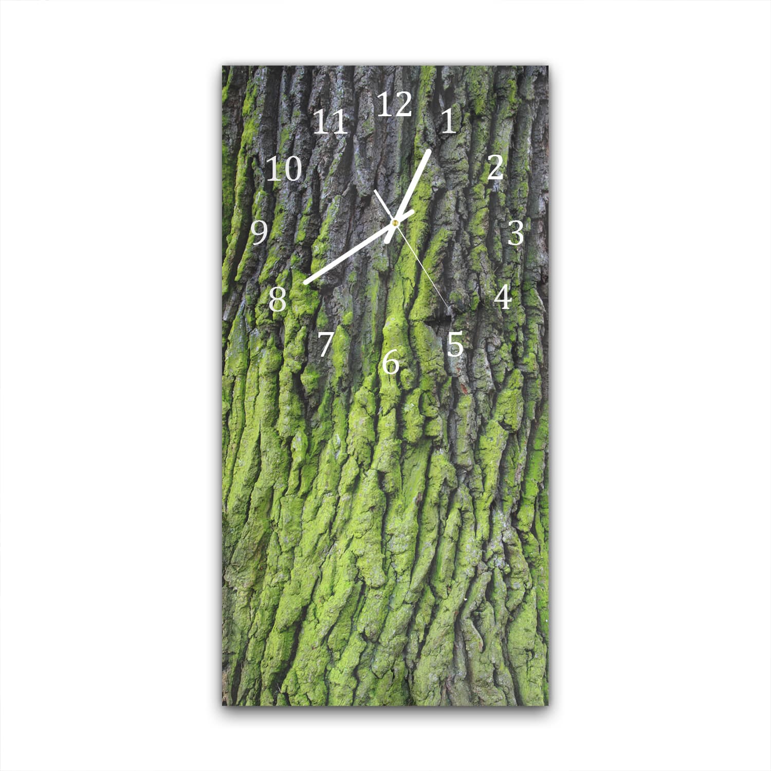 Wanduhr 30x60 - Grüne Rinden-Textur