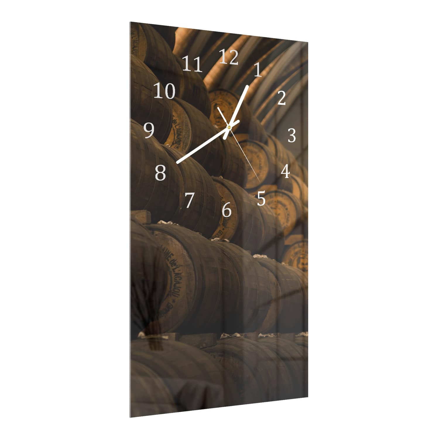 Wanduhr 30x60 - Weinfässer