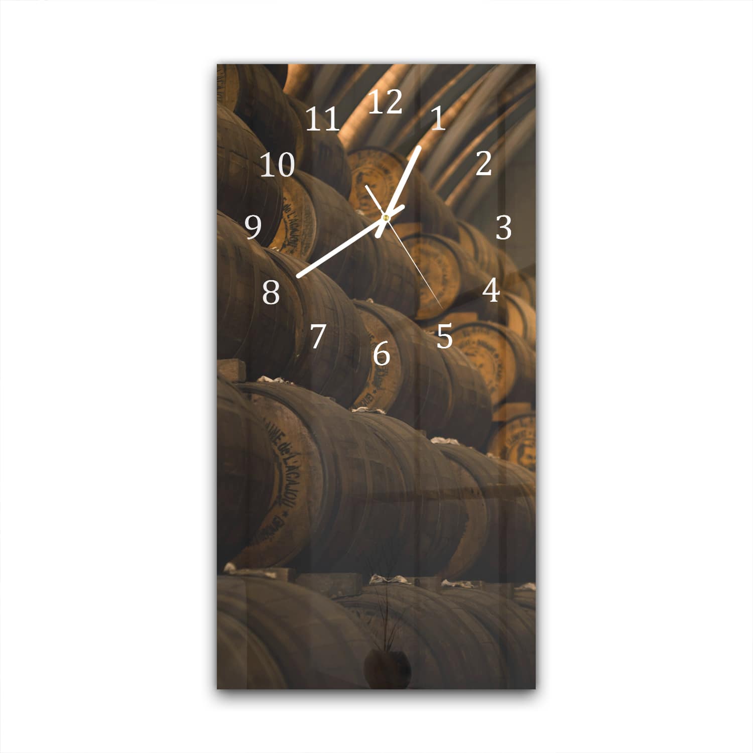 Wanduhr 30x60 - Weinfässer