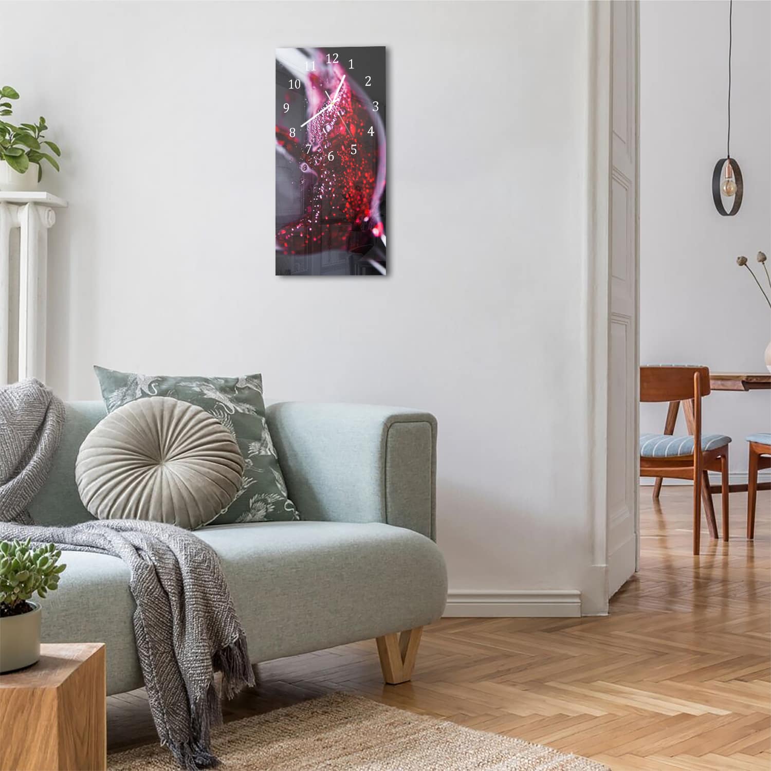 Wanduhr 30x60 - Wein im Detail