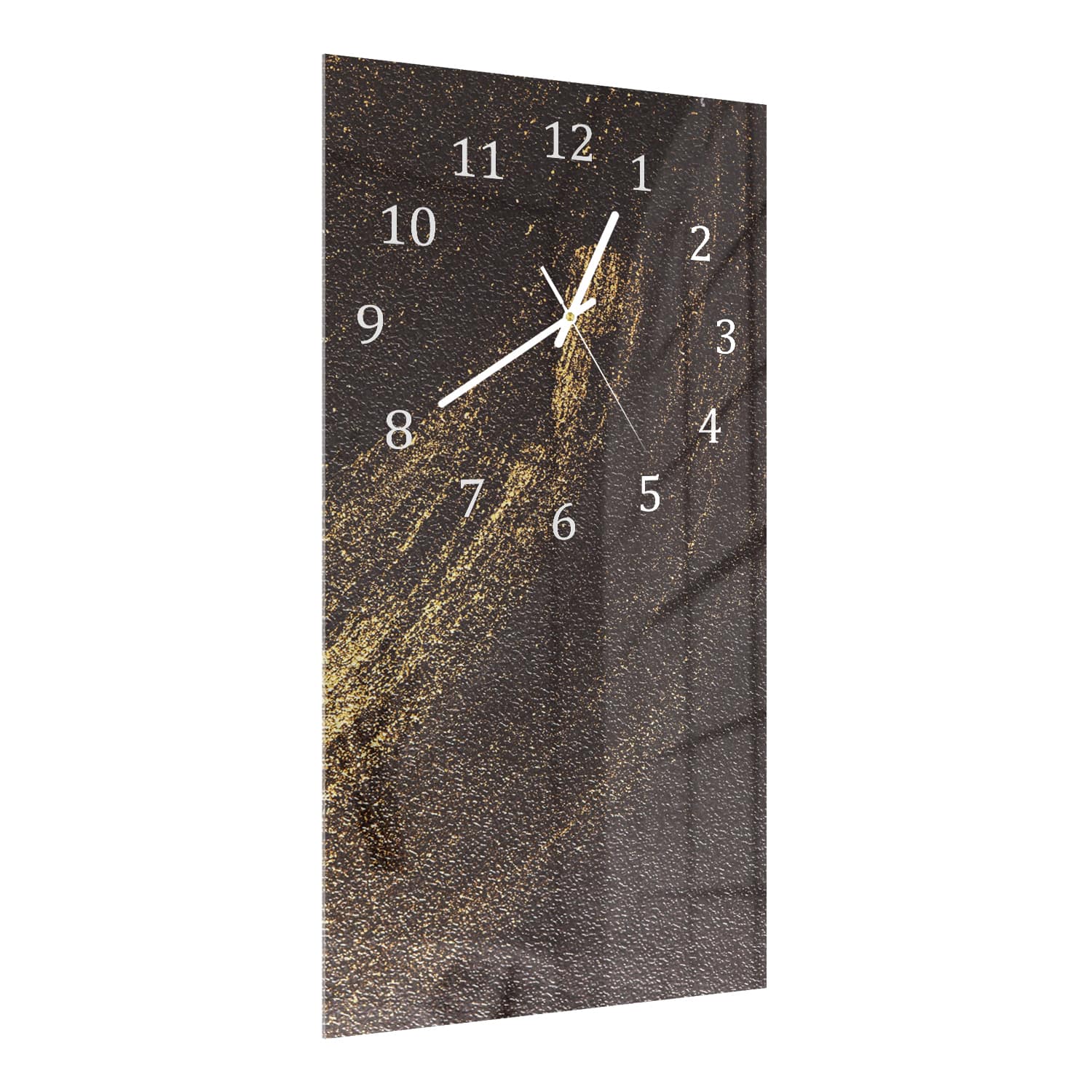 Wanduhr 30x60 - Goldener Glitzerschwung