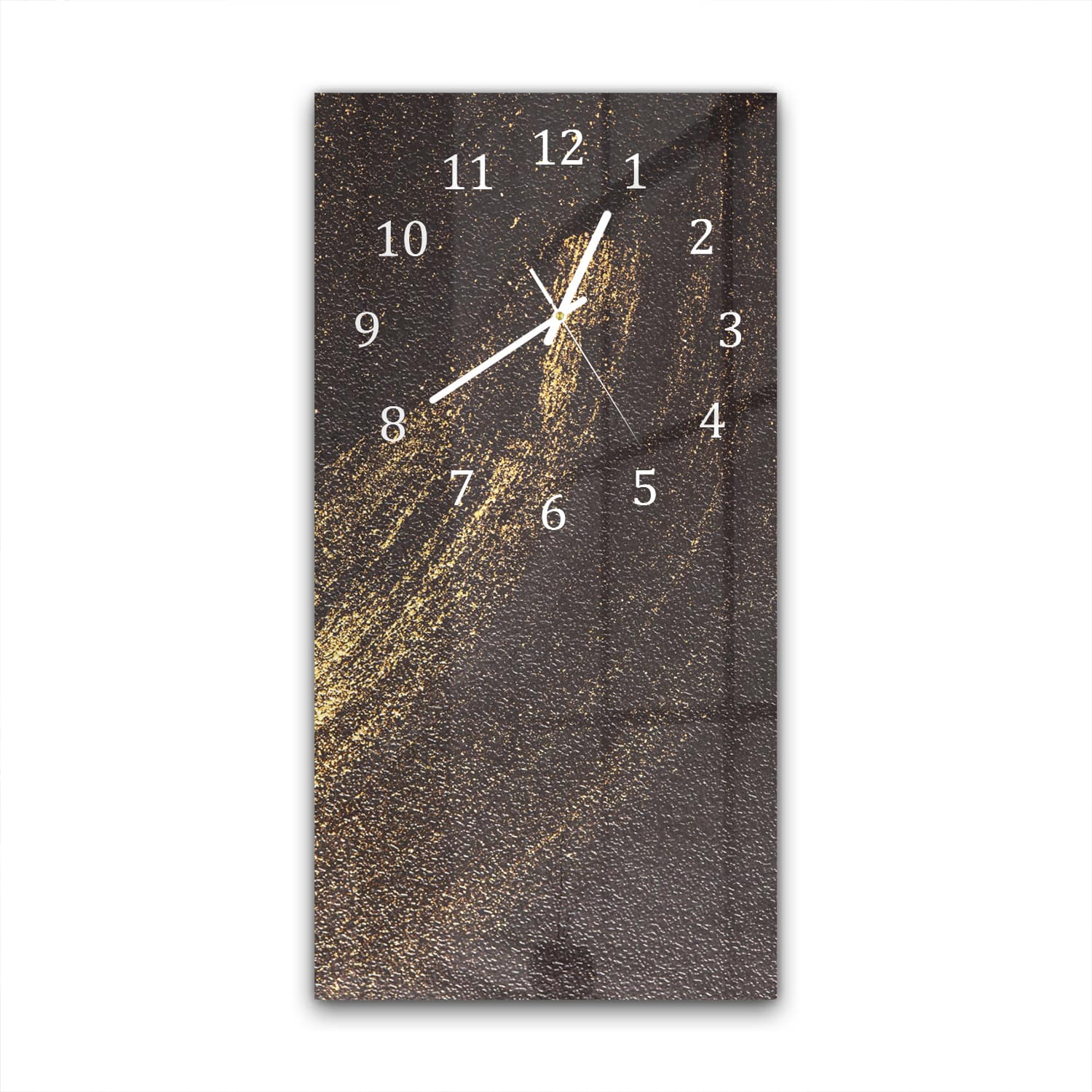 Wanduhr 30x60 - Goldener Glitzerschwung