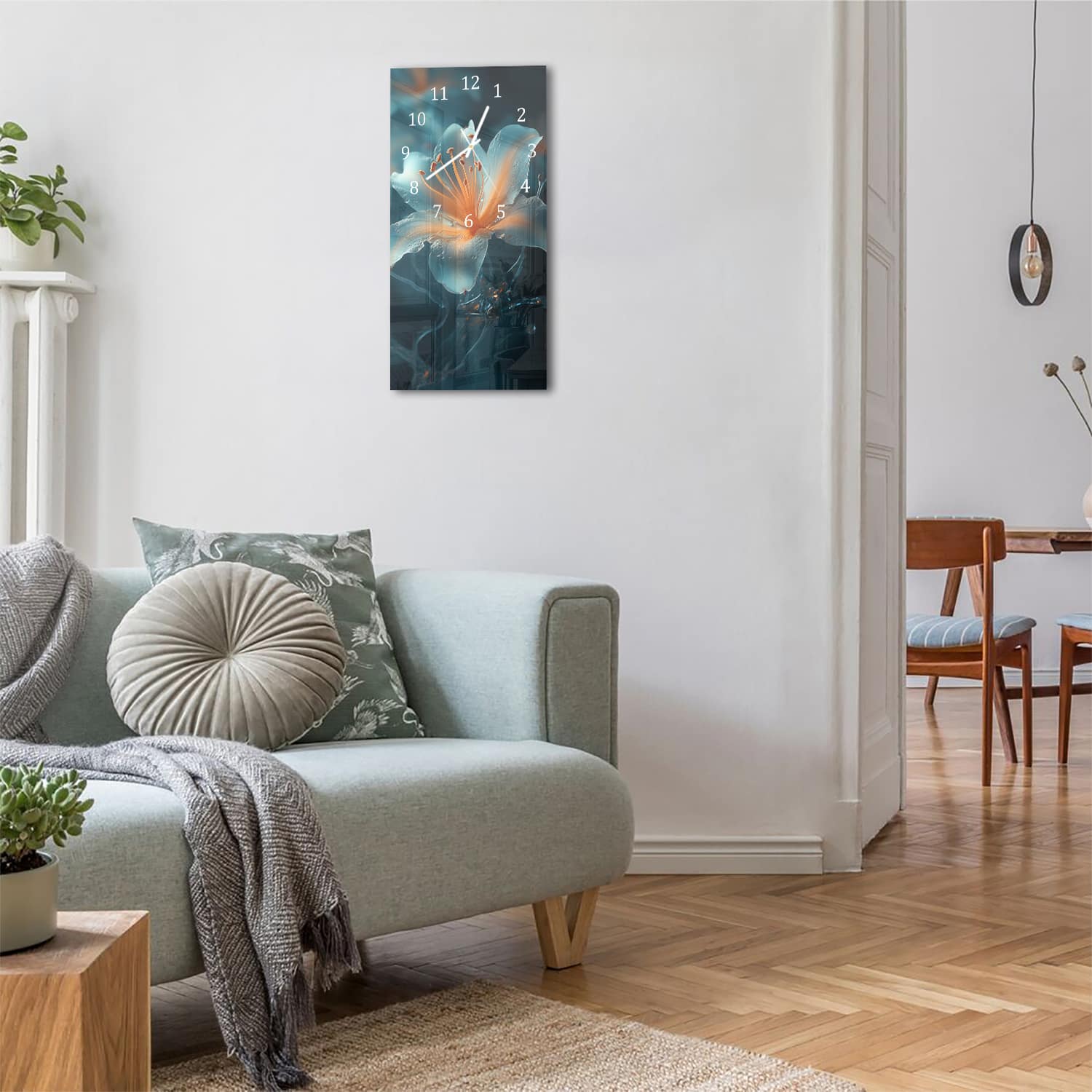 Wanduhr 30x60 - Magische Lilie