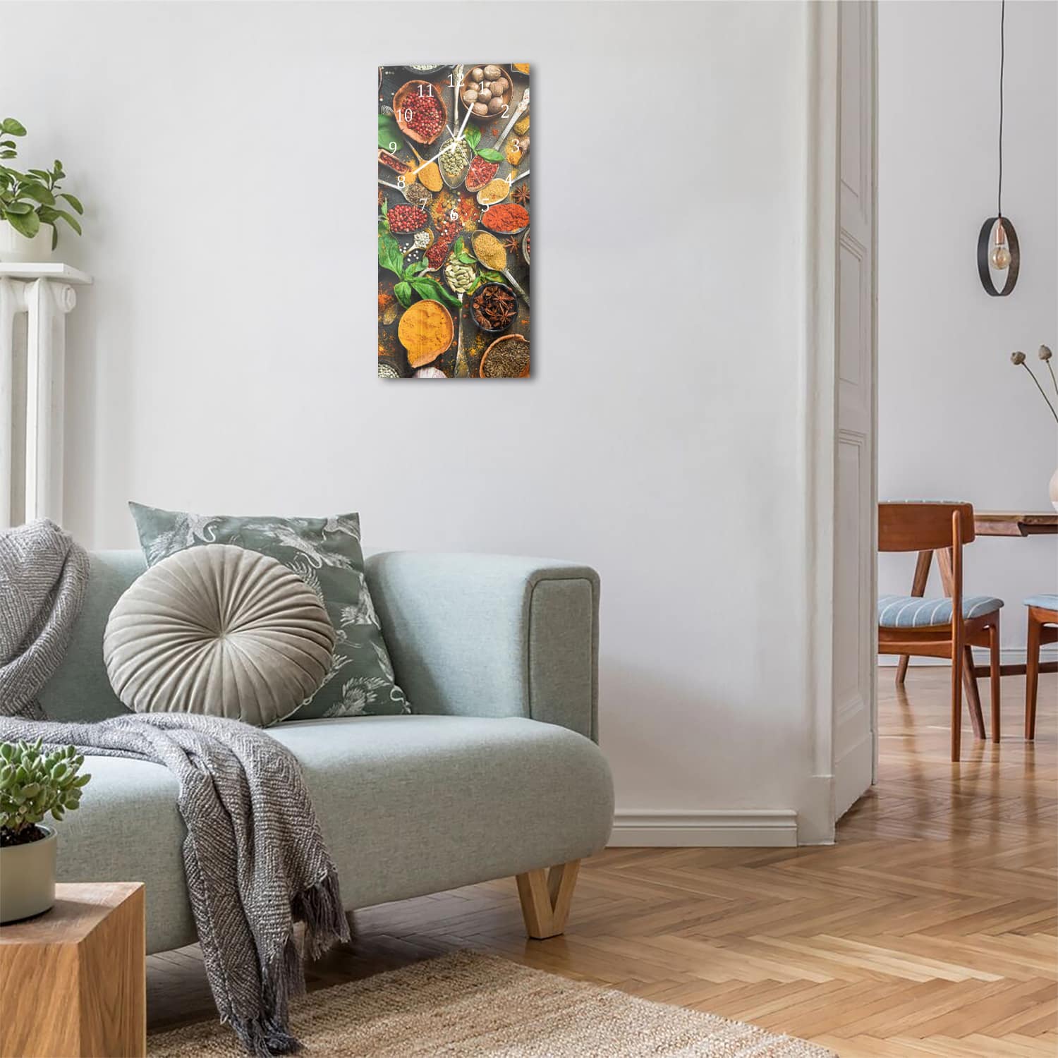 Wanduhr 30x60 - Würzige Farbenpracht