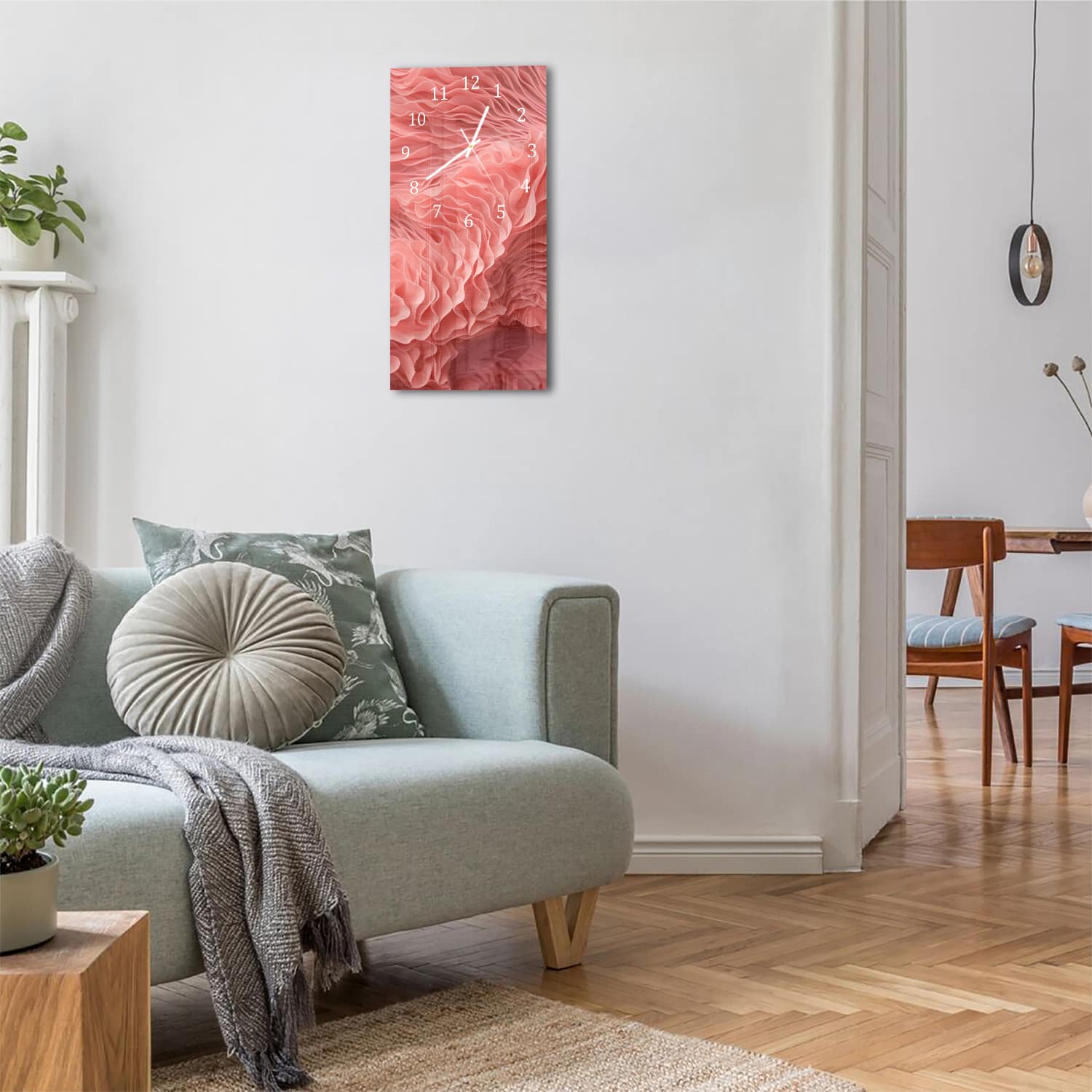 Wanduhr 30x60 - Organische Textur von Korallen
