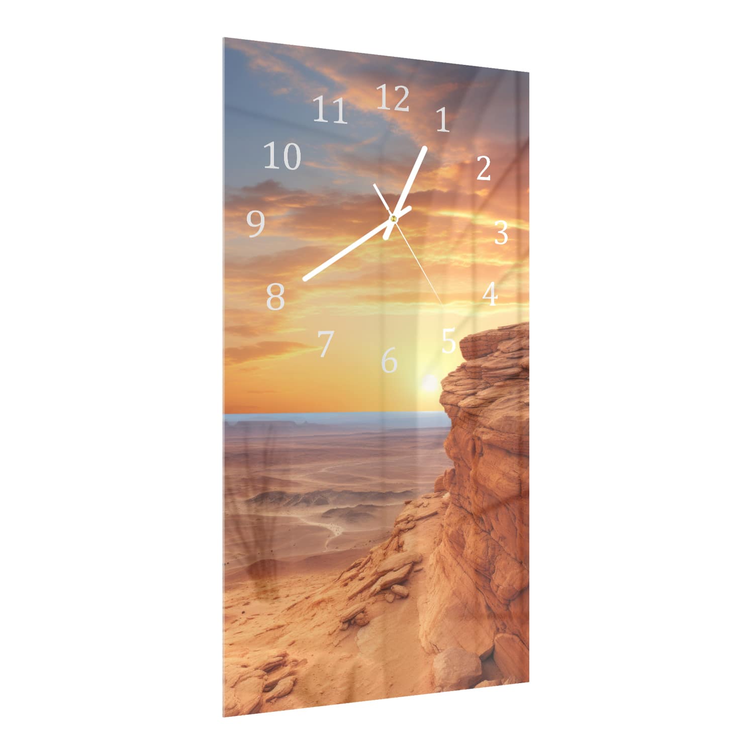 Wanduhr 30x60 - Wüstenlandschaft