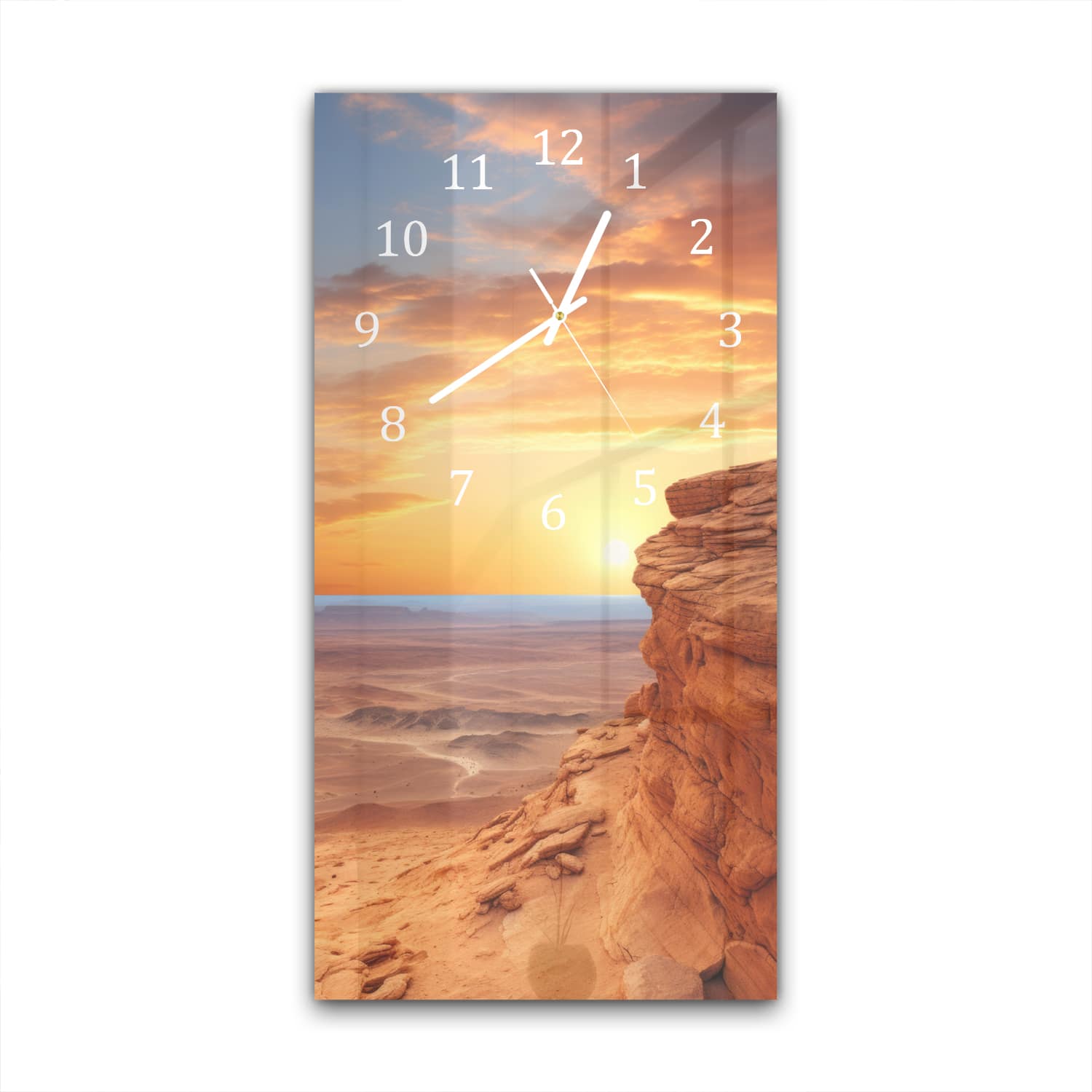 Wanduhr 30x60 - Wüstenlandschaft