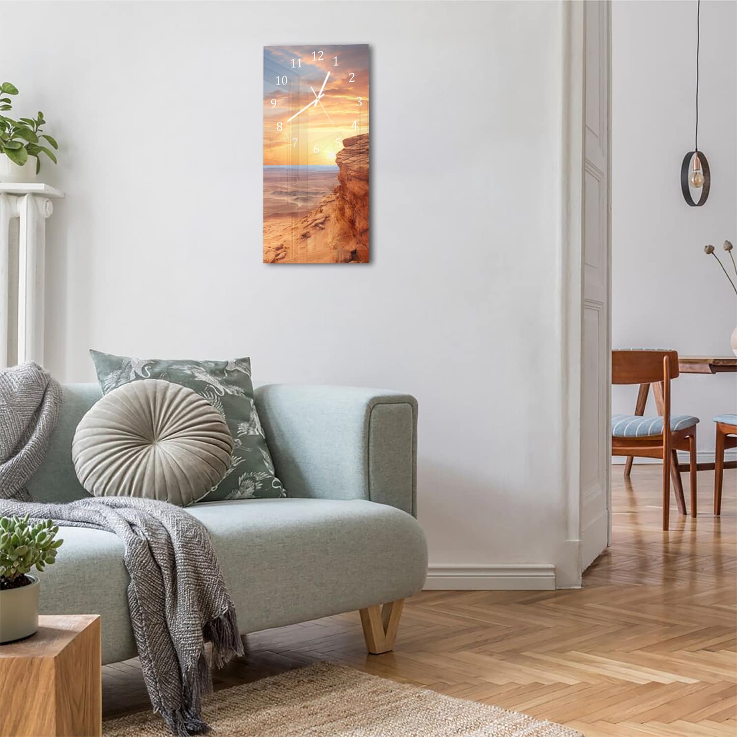 Wanduhr 30x60 - Wüstenlandschaft