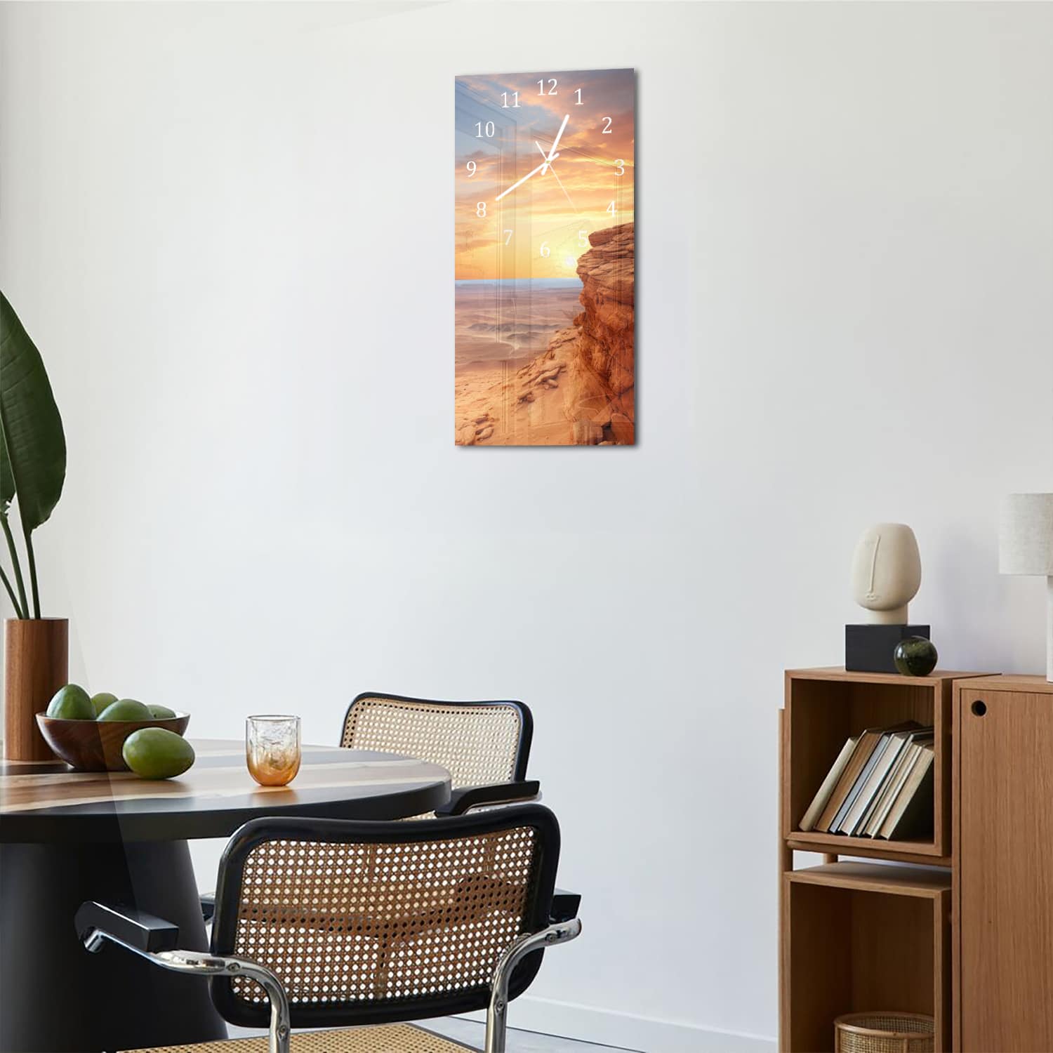 Wanduhr 30x60 - Wüstenlandschaft