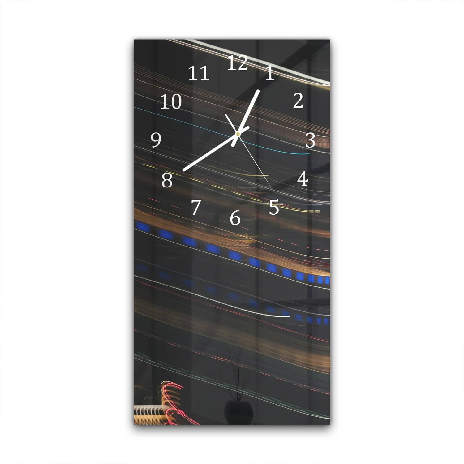 Wanduhr 30x60 - Bewegende Lichtmuster