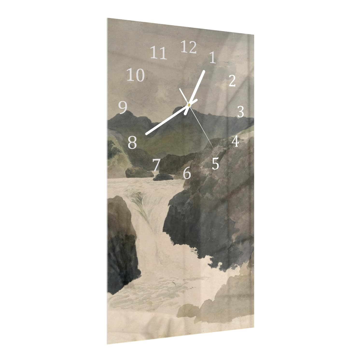 Wanduhr 30x60 - Aquarellmalerei Fluss