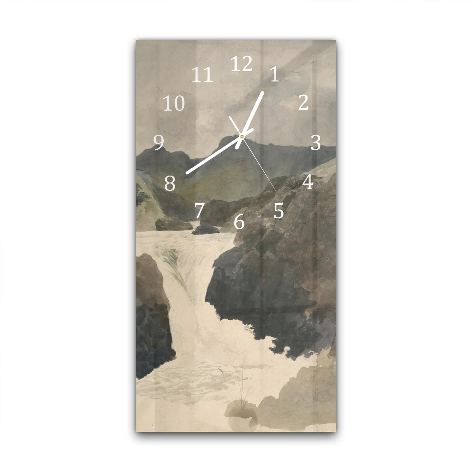Wanduhr 30x60 - Aquarellmalerei Fluss
