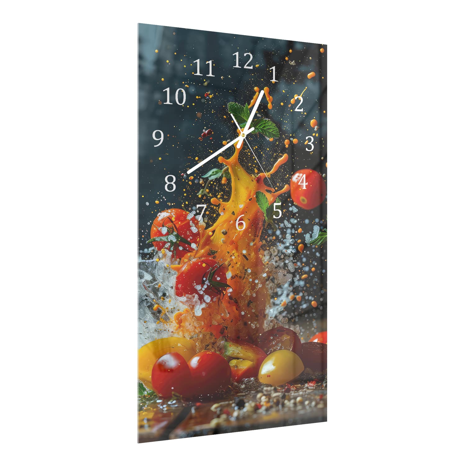 Wanduhr 30x60 - Gemüsespritzer