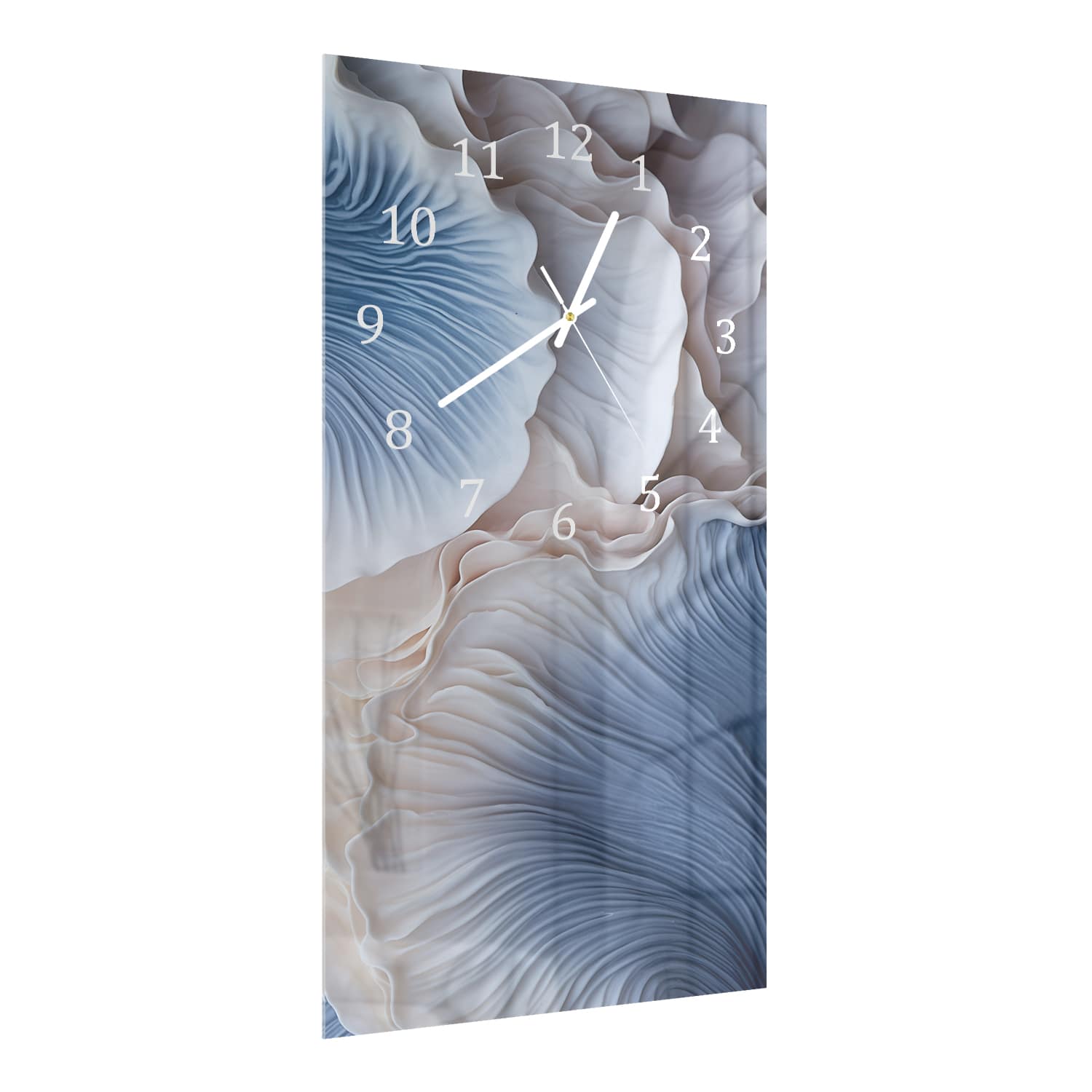Wanduhr 30x60 - Blaue Pilz-Textur
