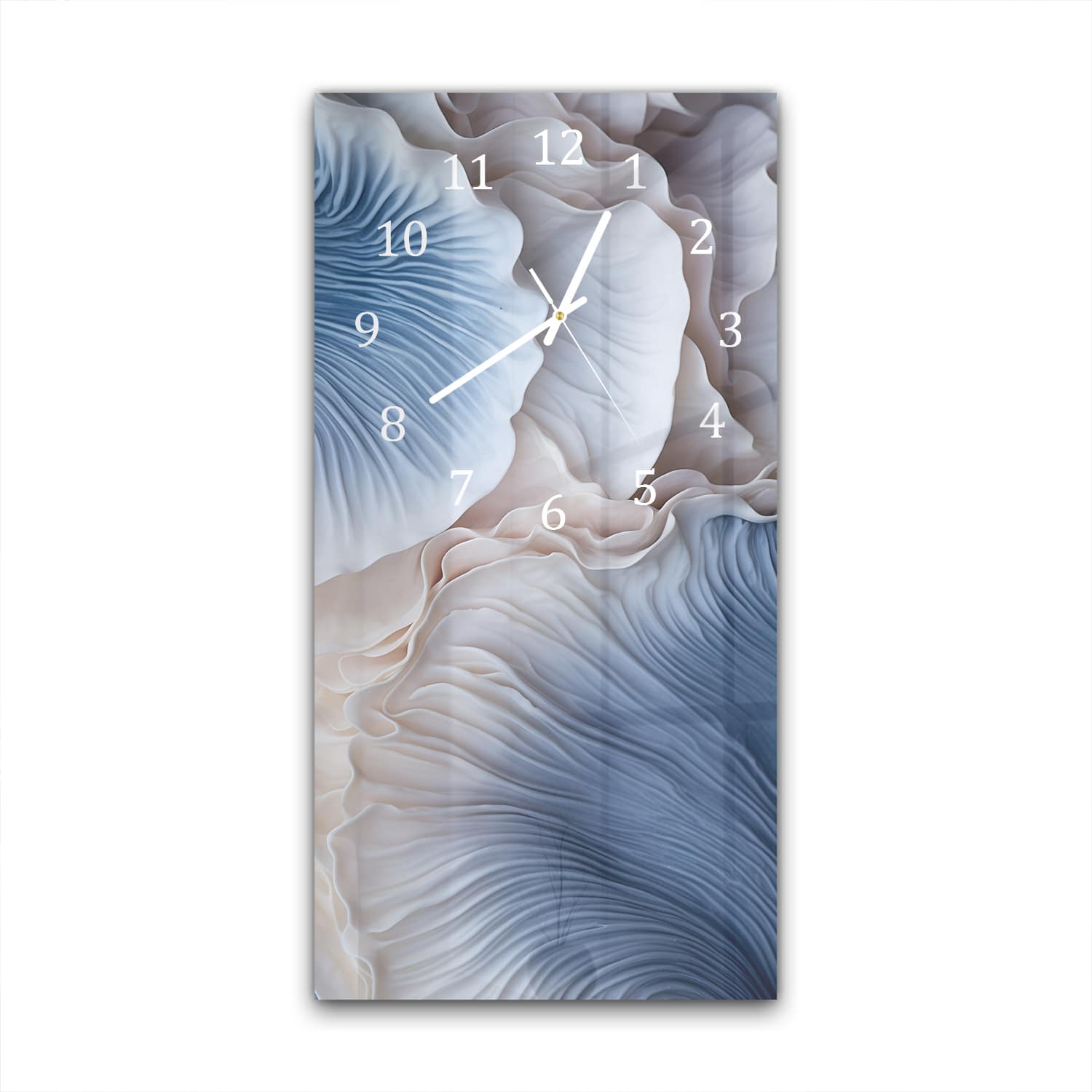 Wanduhr 30x60 - Blaue Pilz-Textur