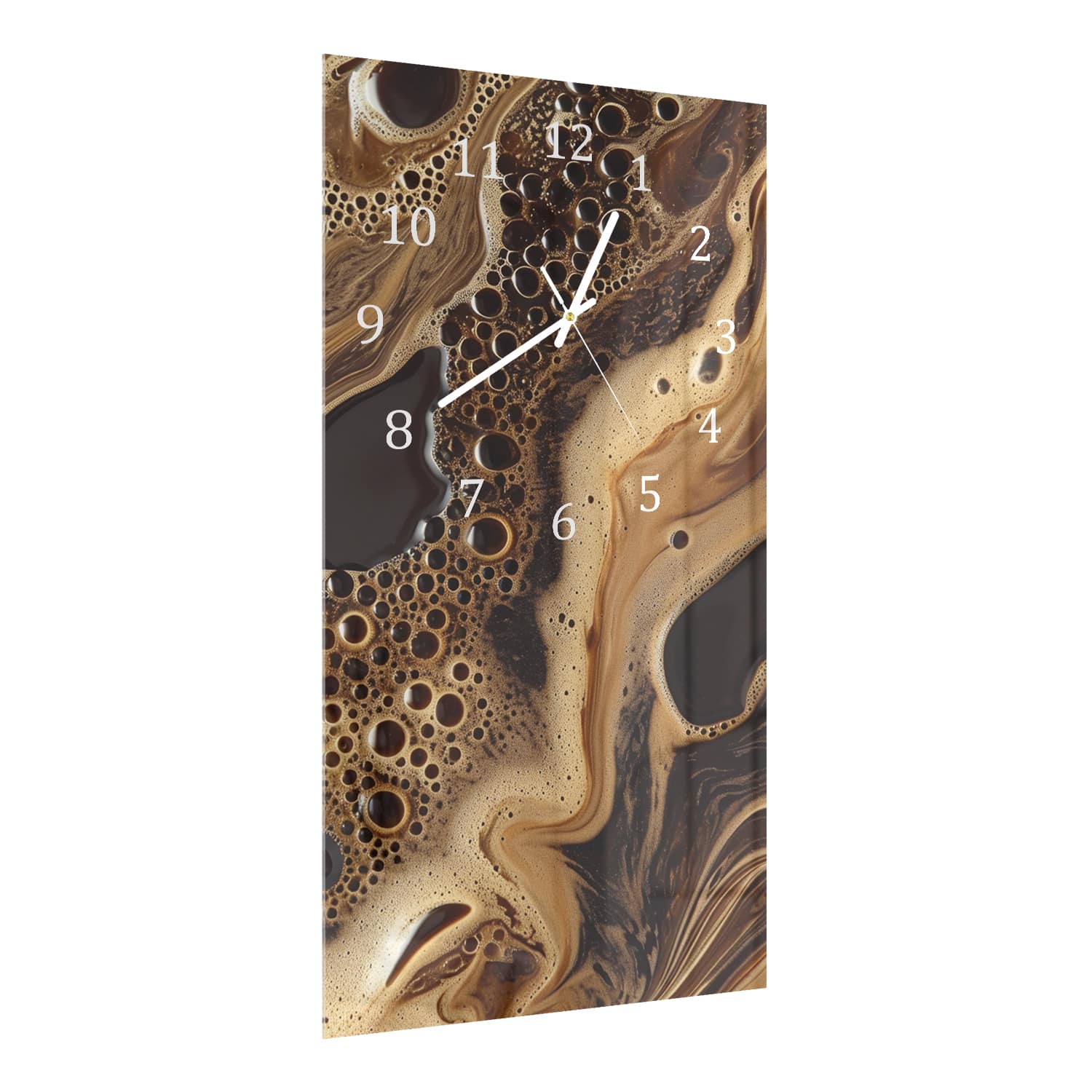 Wanduhr 30x60 - Flüssige Kaffee-Textur