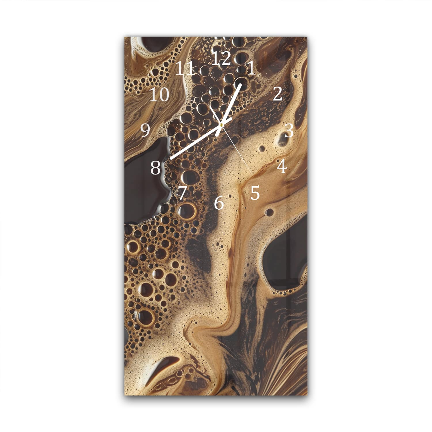 Wanduhr 30x60 - Flüssige Kaffee-Textur
