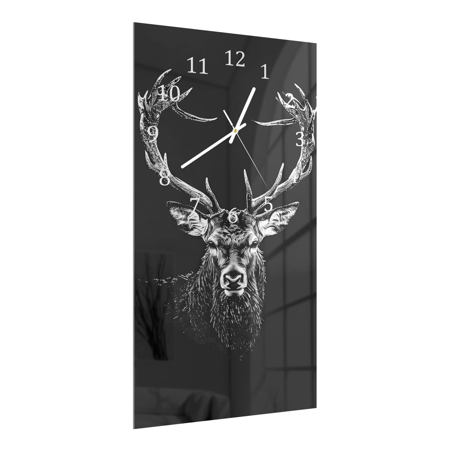 Wanduhr 30x60 - Illustriertes Reh