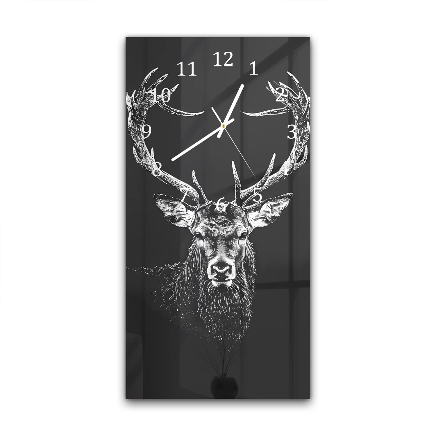 Wanduhr 30x60 - Illustriertes Reh