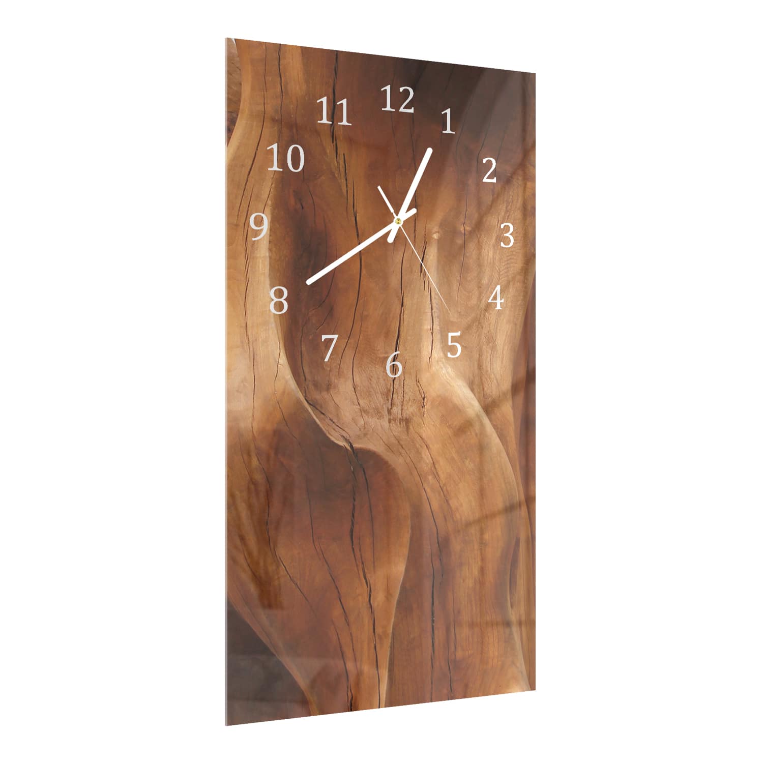 Wanduhr 30x60 - Wellenförmiges Holz