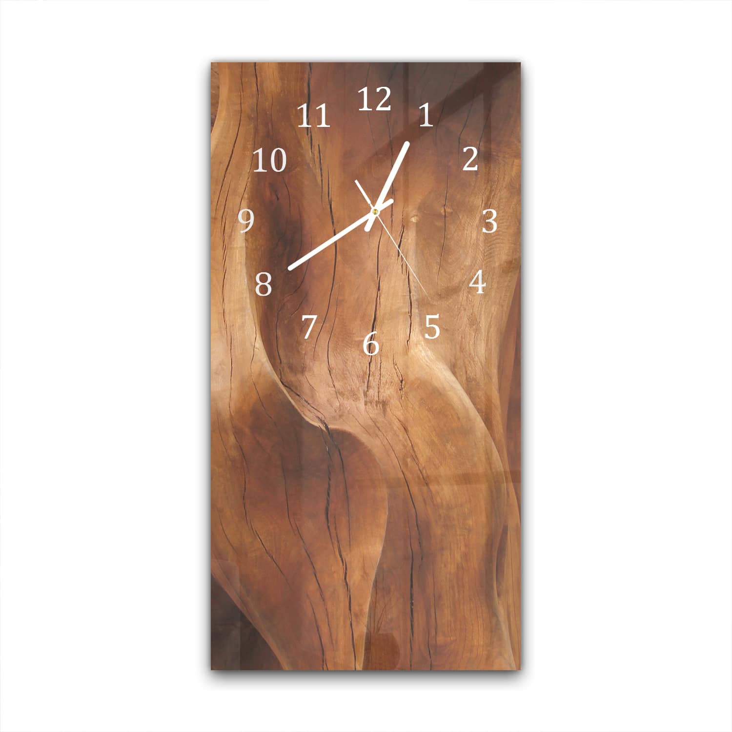 Wanduhr 30x60 - Wellenförmiges Holz
