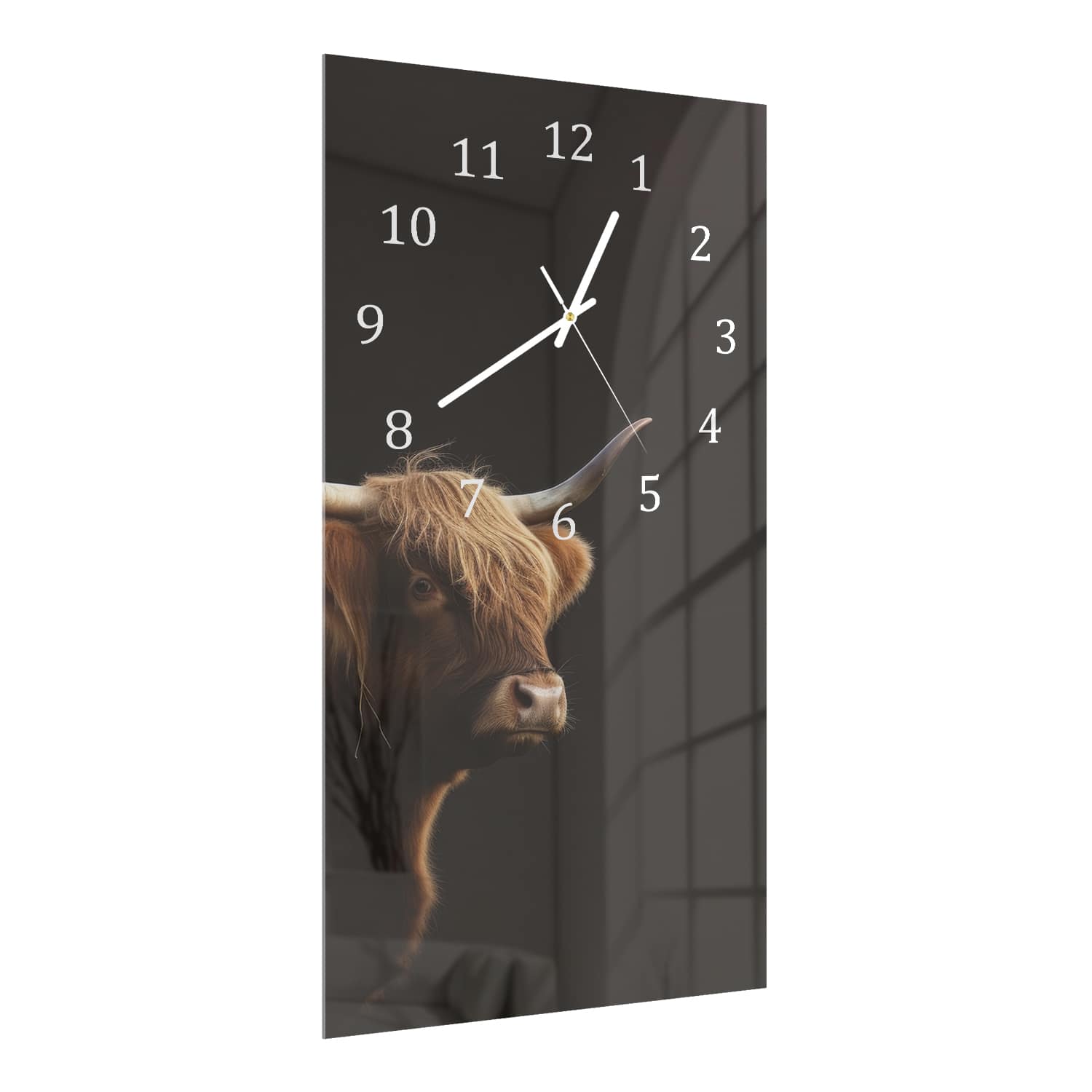 Wanduhr 30x60 - Schottisches Hochlandrind