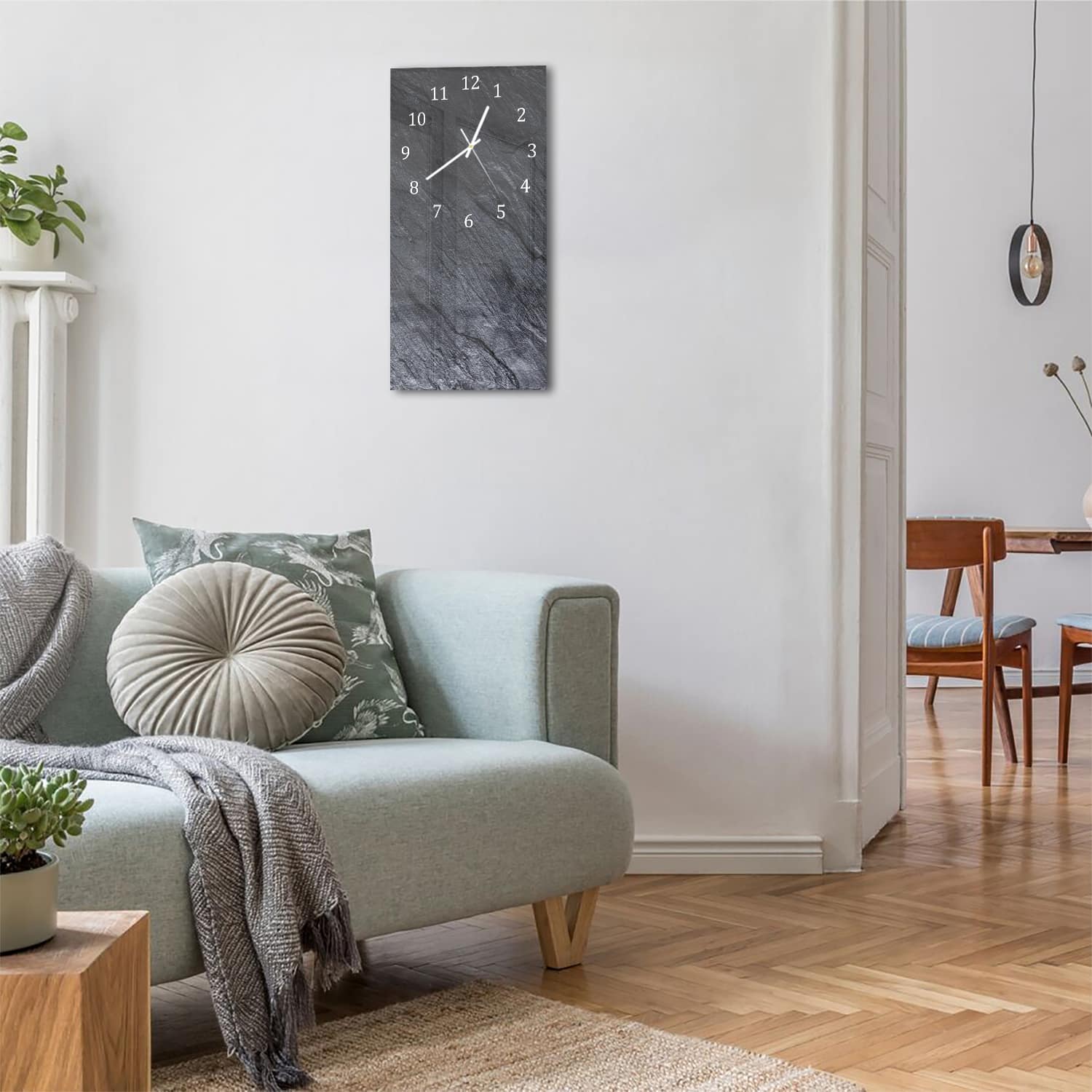 Wanduhr 30x60 - Schwarzer Schiefer