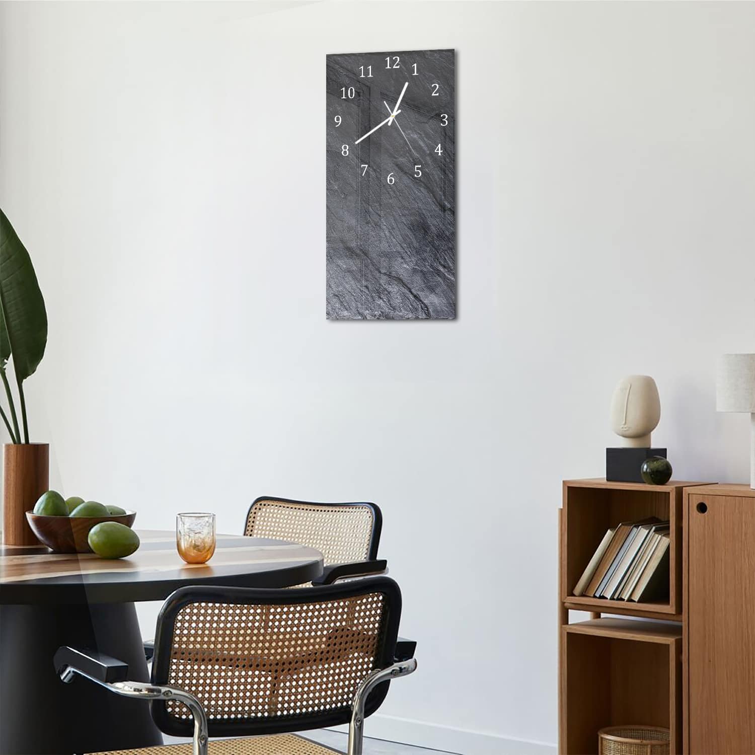 Wanduhr 30x60 - Schwarzer Schiefer