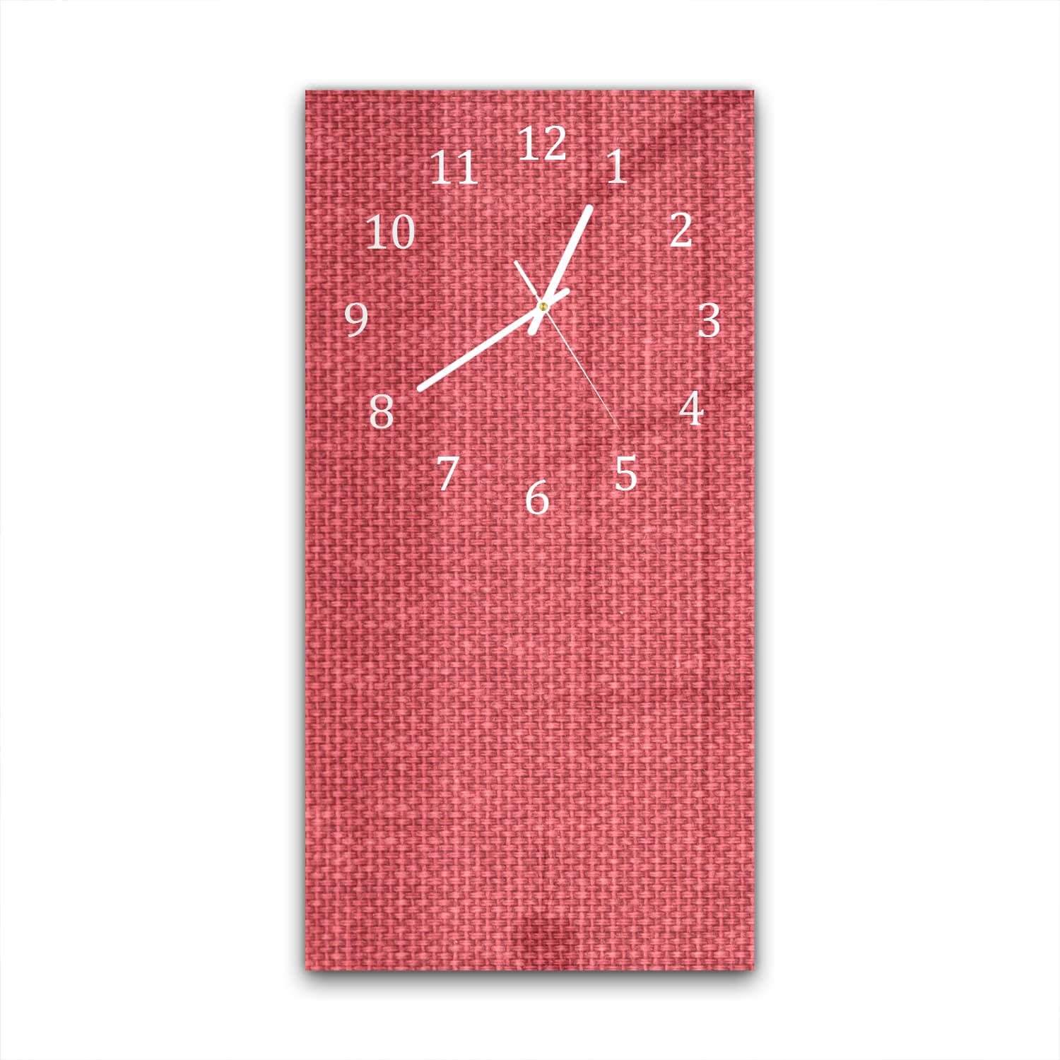 Wanduhr 30x60 - Rote Leinen-Textur