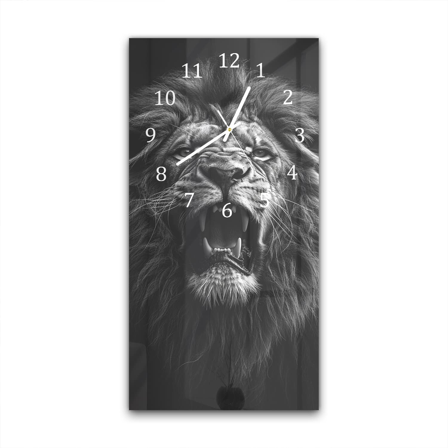 Wanduhr 30x60 - Brüllender Löwe