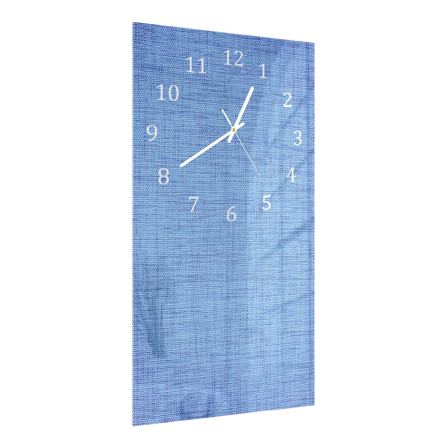 Wanduhr 30x60 - Blauer Stoff