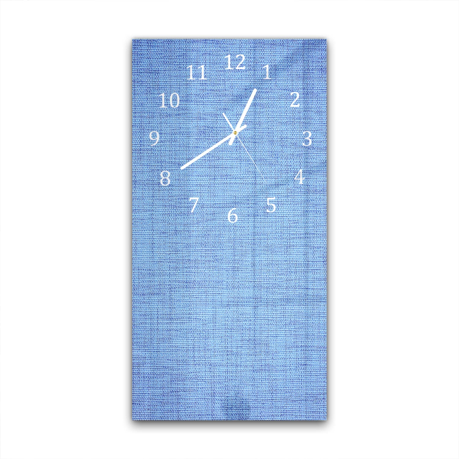 Wanduhr 30x60 - Blauer Stoff