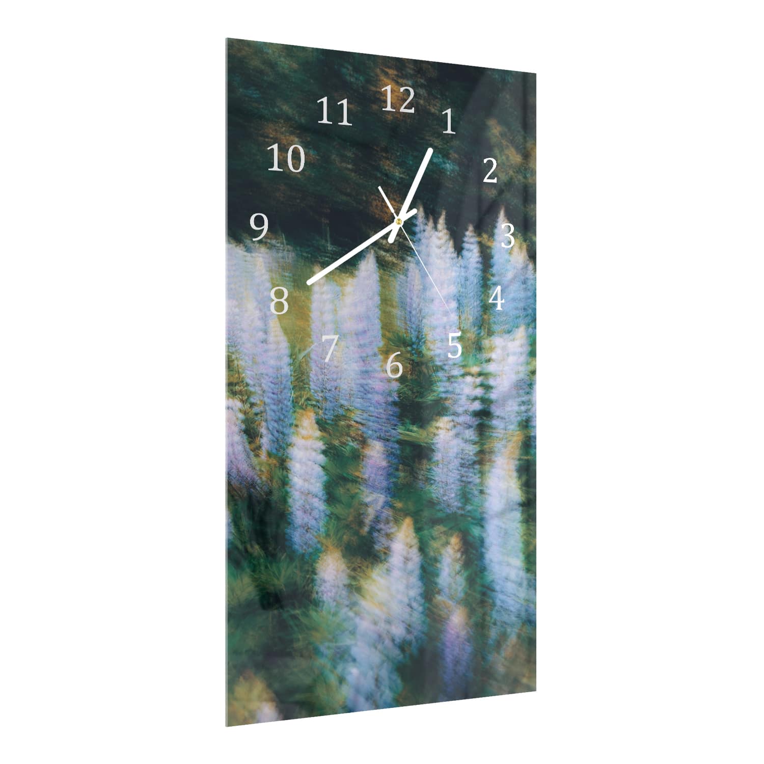 Wanduhr 30x60 - Träumerische Blumen
