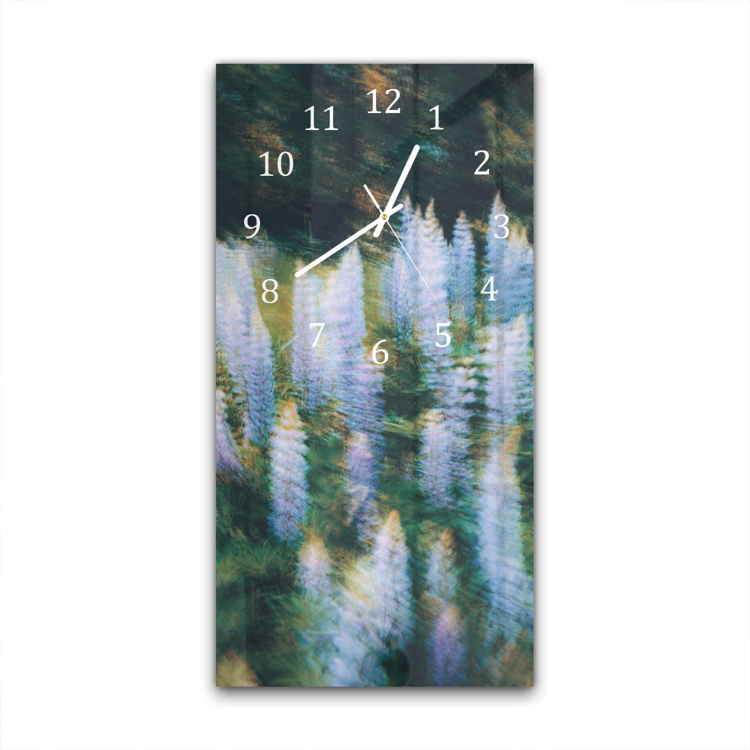 Wanduhr 30x60 - Träumerische Blumen