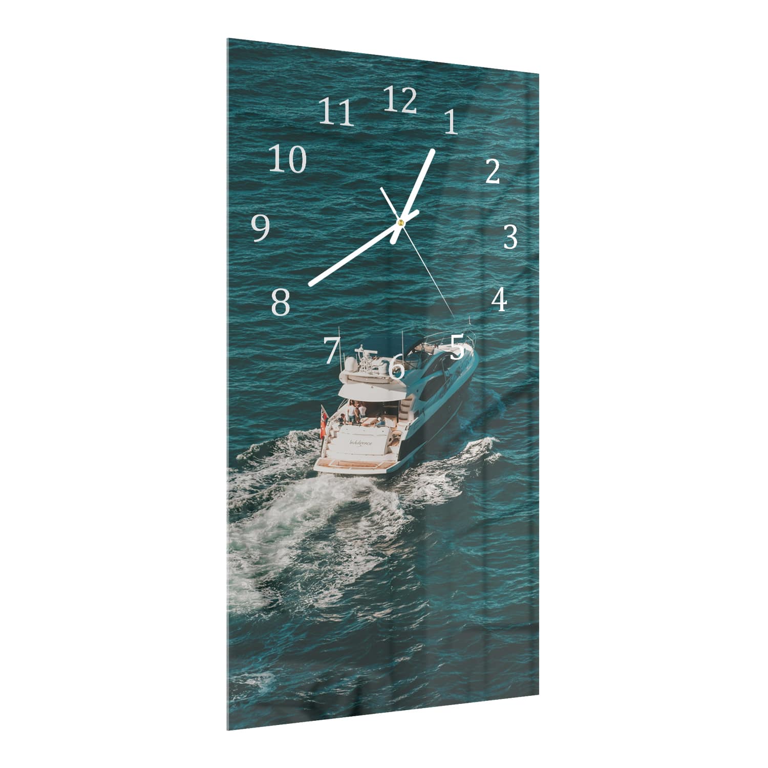 Wanduhr 30x60 - Jacht auf dem Wasser